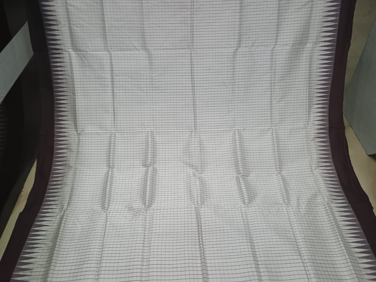 White Coffee Sachipar Design Sambalpuri Silk Saree