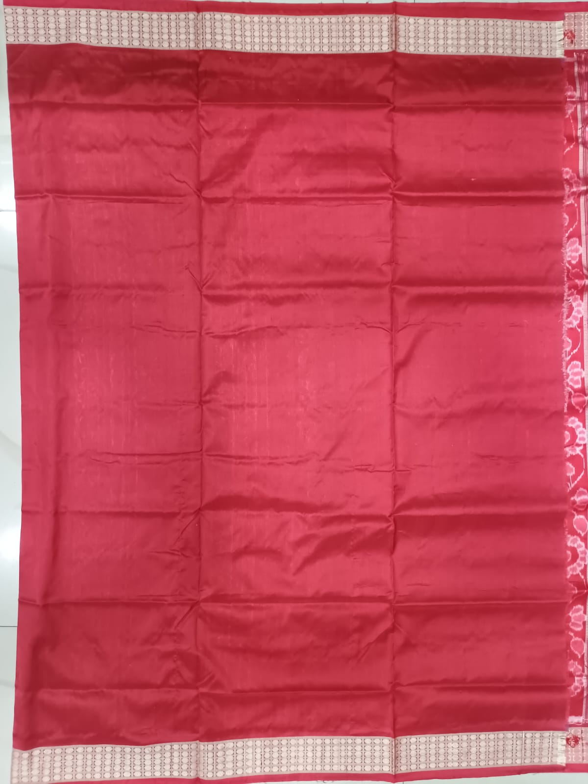 Black Red Tribal And Pasapali Design Sambalpuri Silk Saree