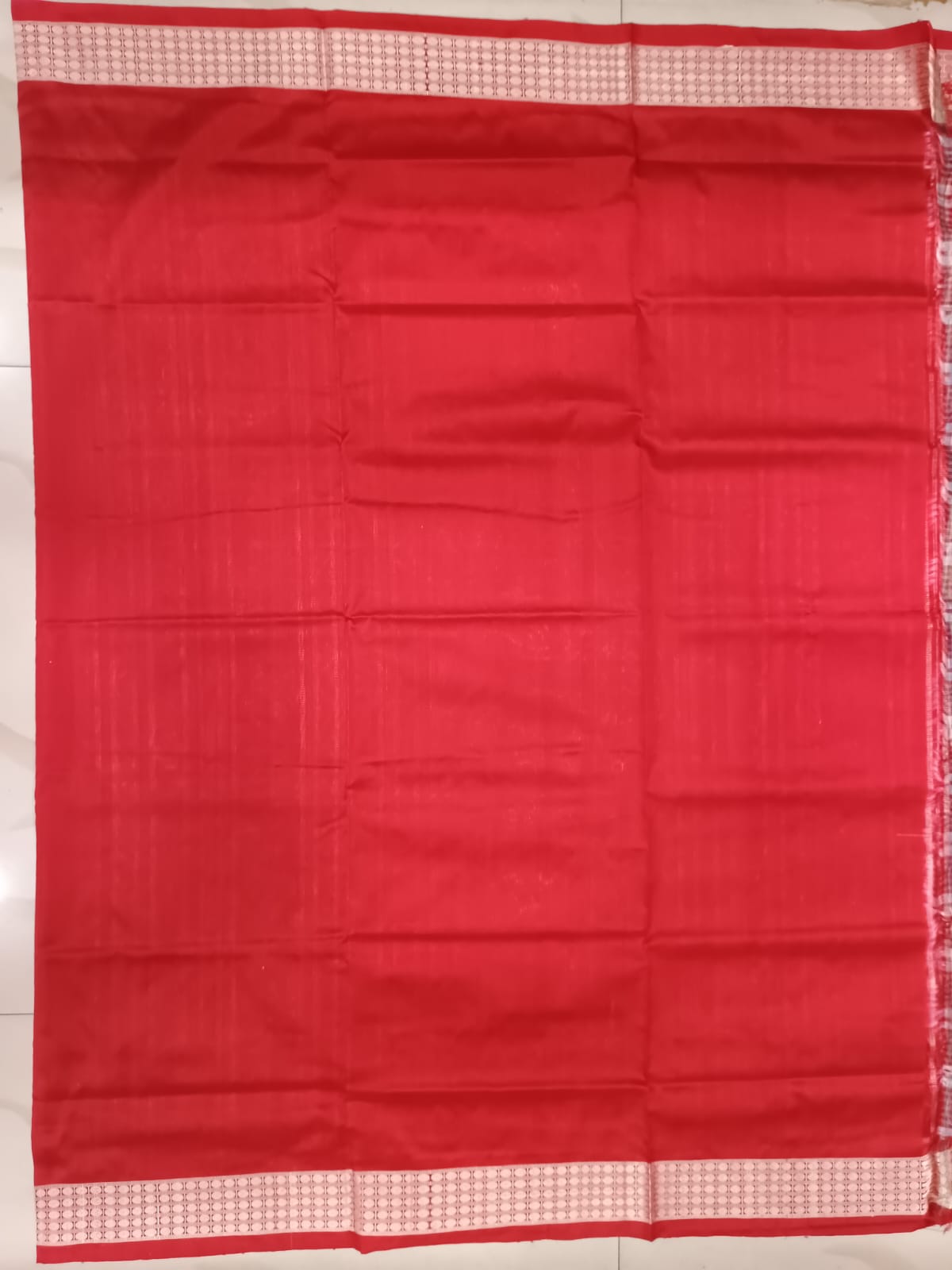 White Red Aswini Design Sambalpuri Silk Saree