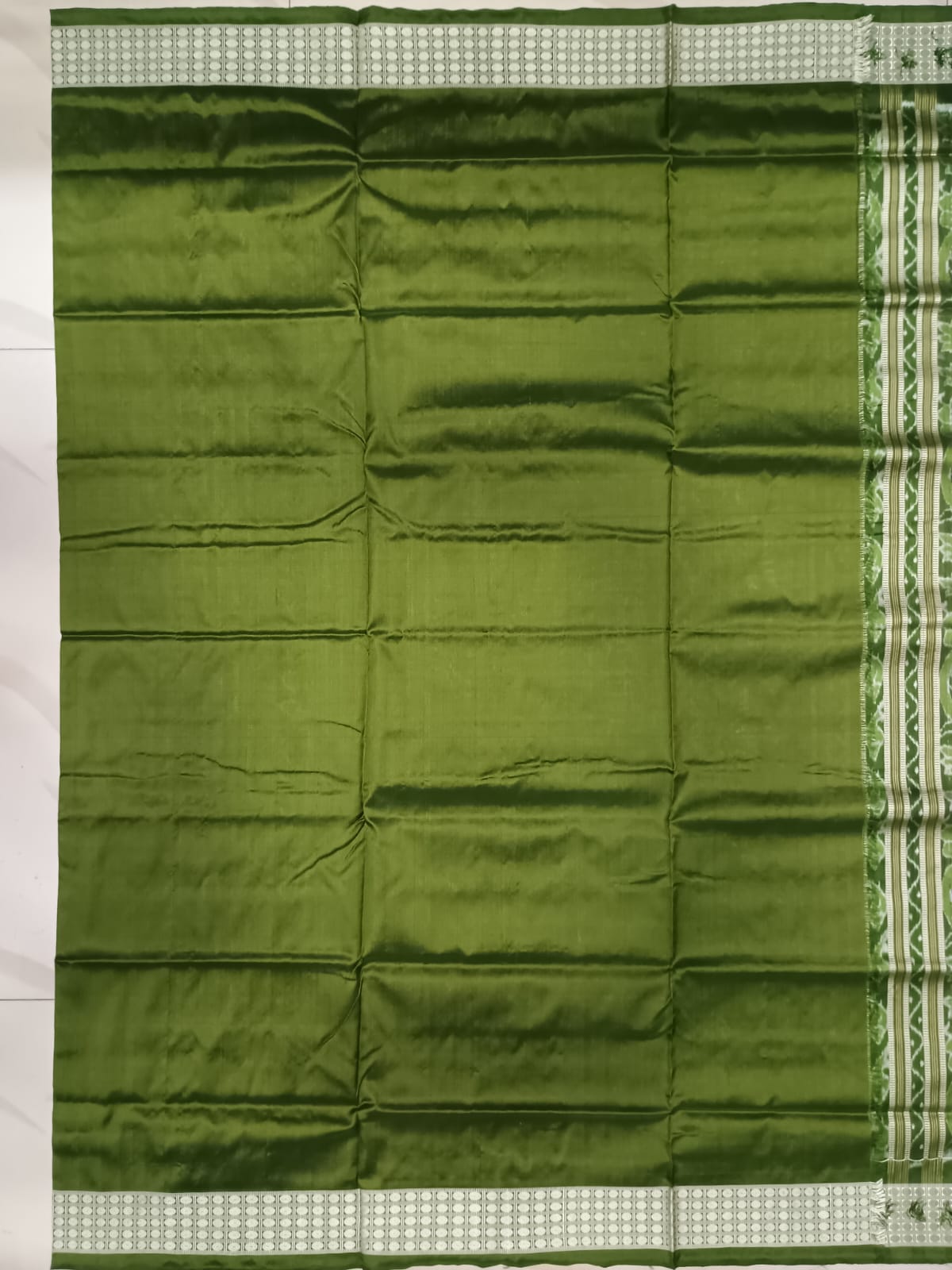 Pink Mehendi Green Pasapali And Tree Design Sambalpuri Silk Saree