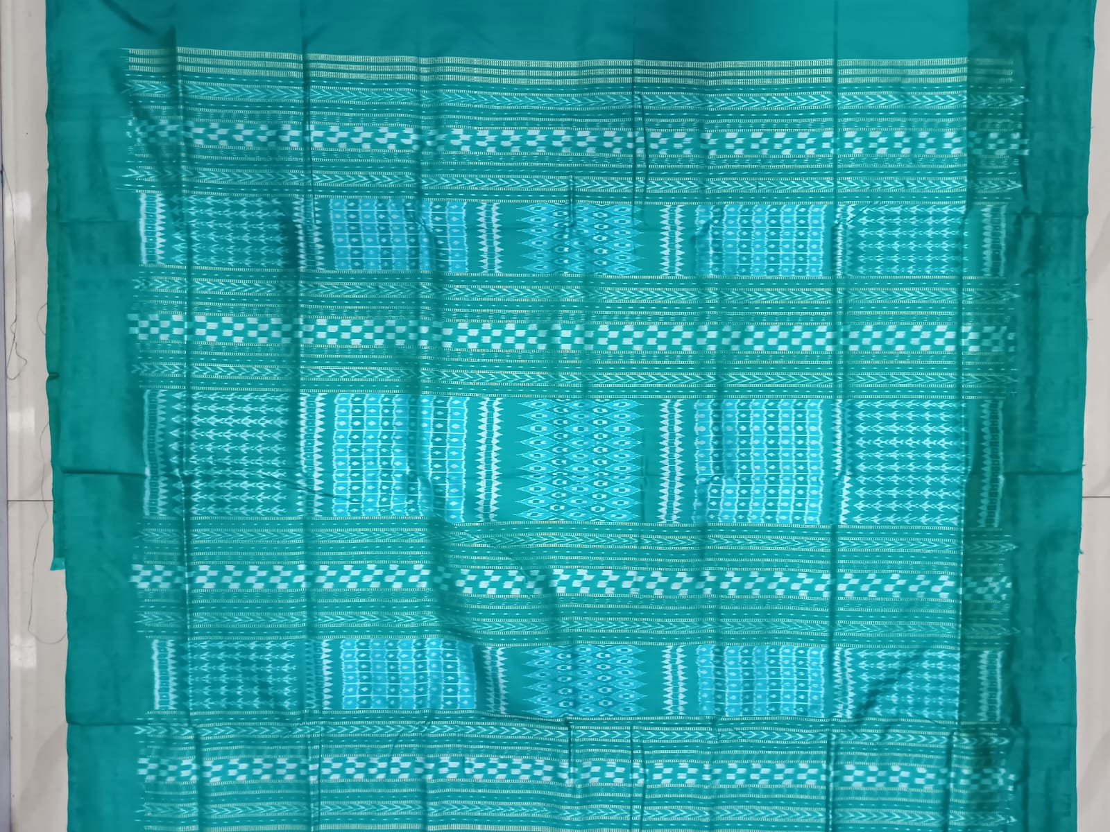 Magenta Sea Green Flower Ek Chandia Sambalpuri Silk Saree