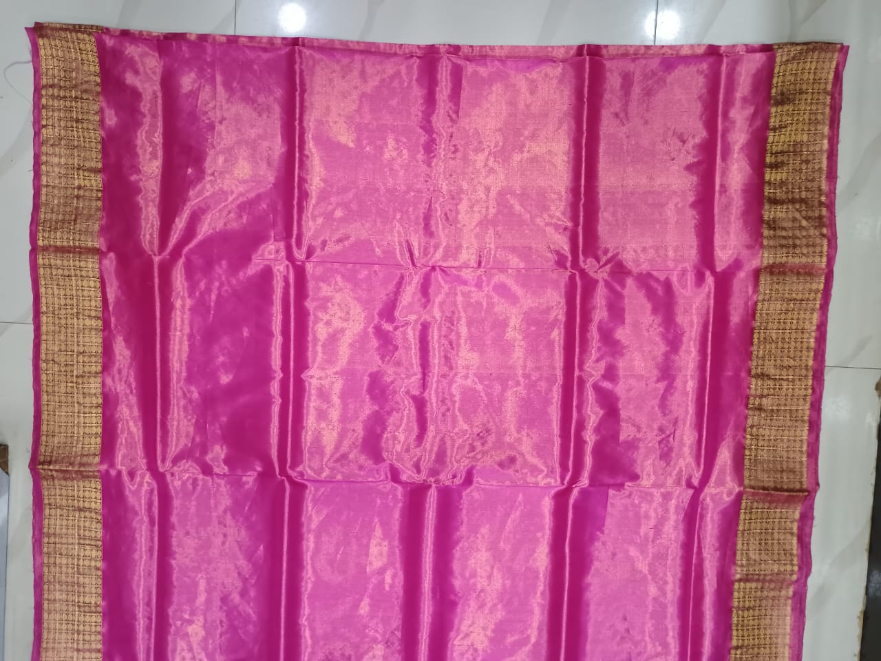 Magenta Dash Phulia Full Tissue Silk Saree