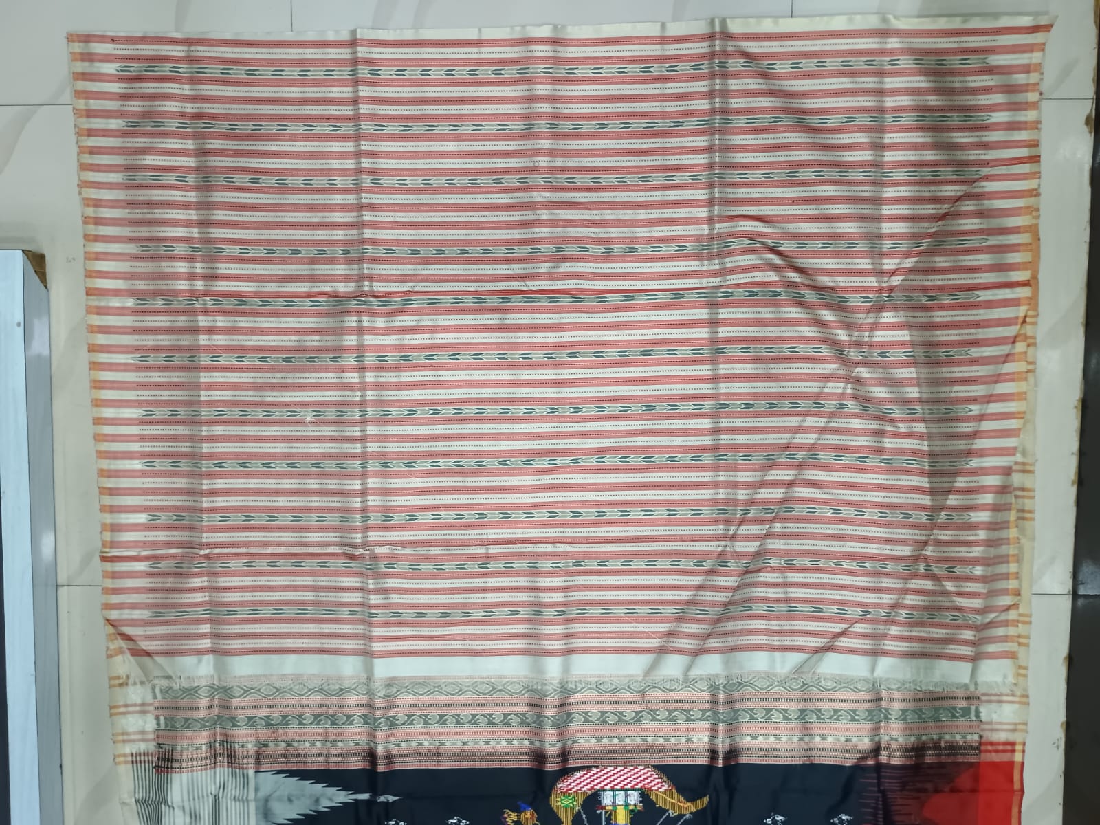 Black Ganga Jamuna Border Waves Phoda Kumbha Sambalpuri Silk Saree