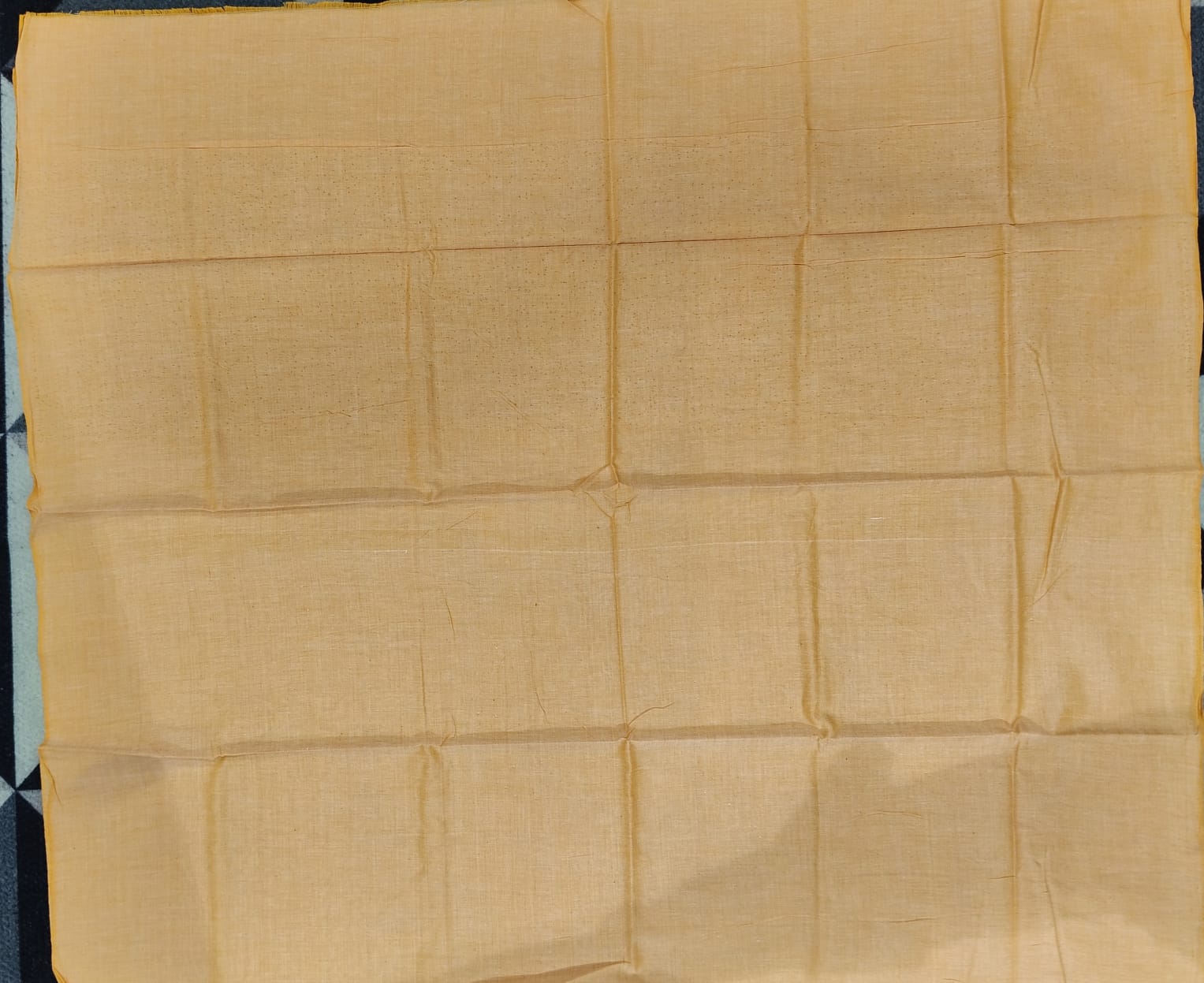 Green Creame Handwoven Odisha Ikat Unstitched Dress Material Set (Top 2.5m, Bottom 2m, Dupatta 2.5m)