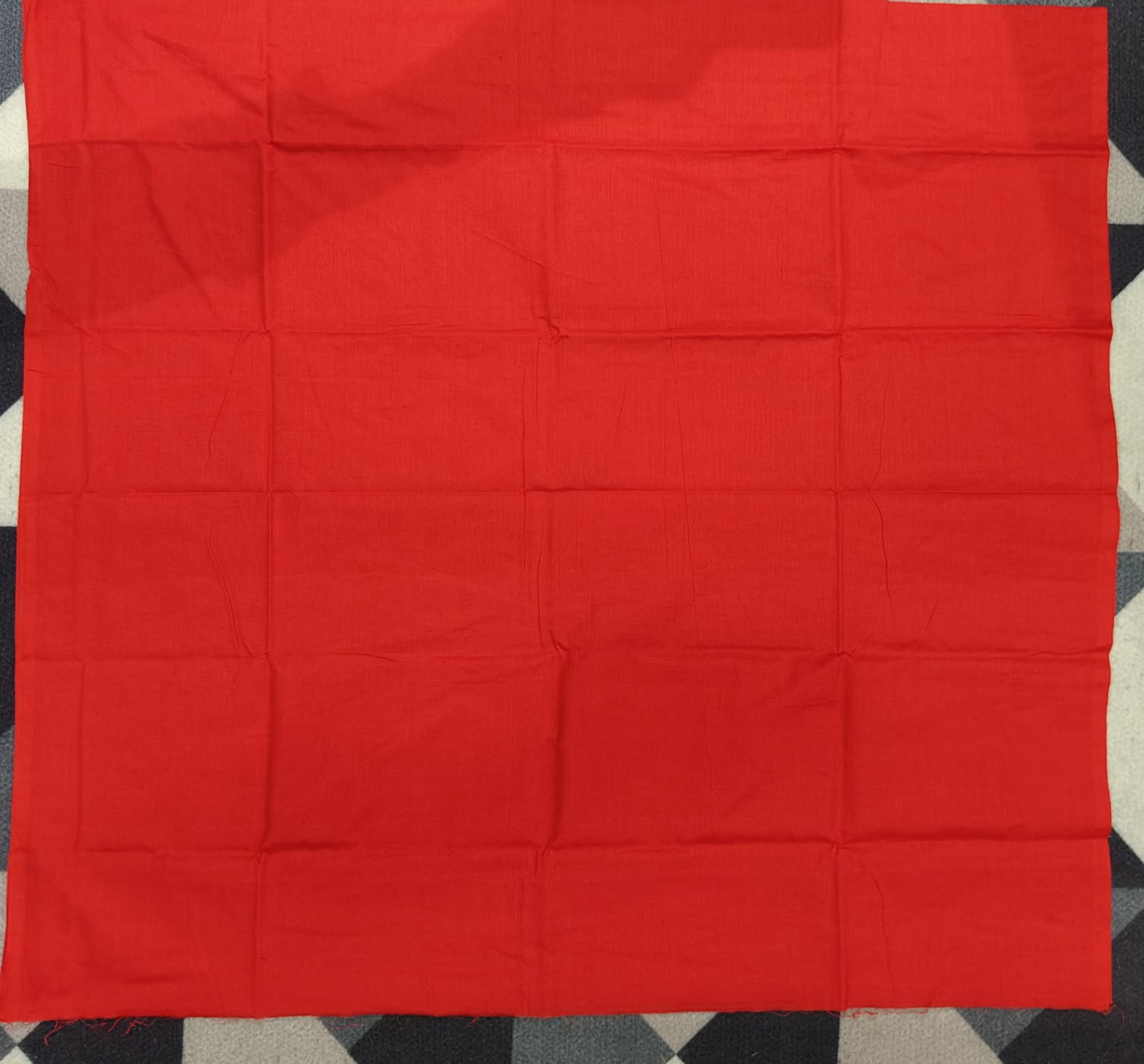 Black Red Handwoven Odisha Ikat Unstitched Dress Material Set (Top 2.5m, Bottom 2m, Dupatta 2.5m)