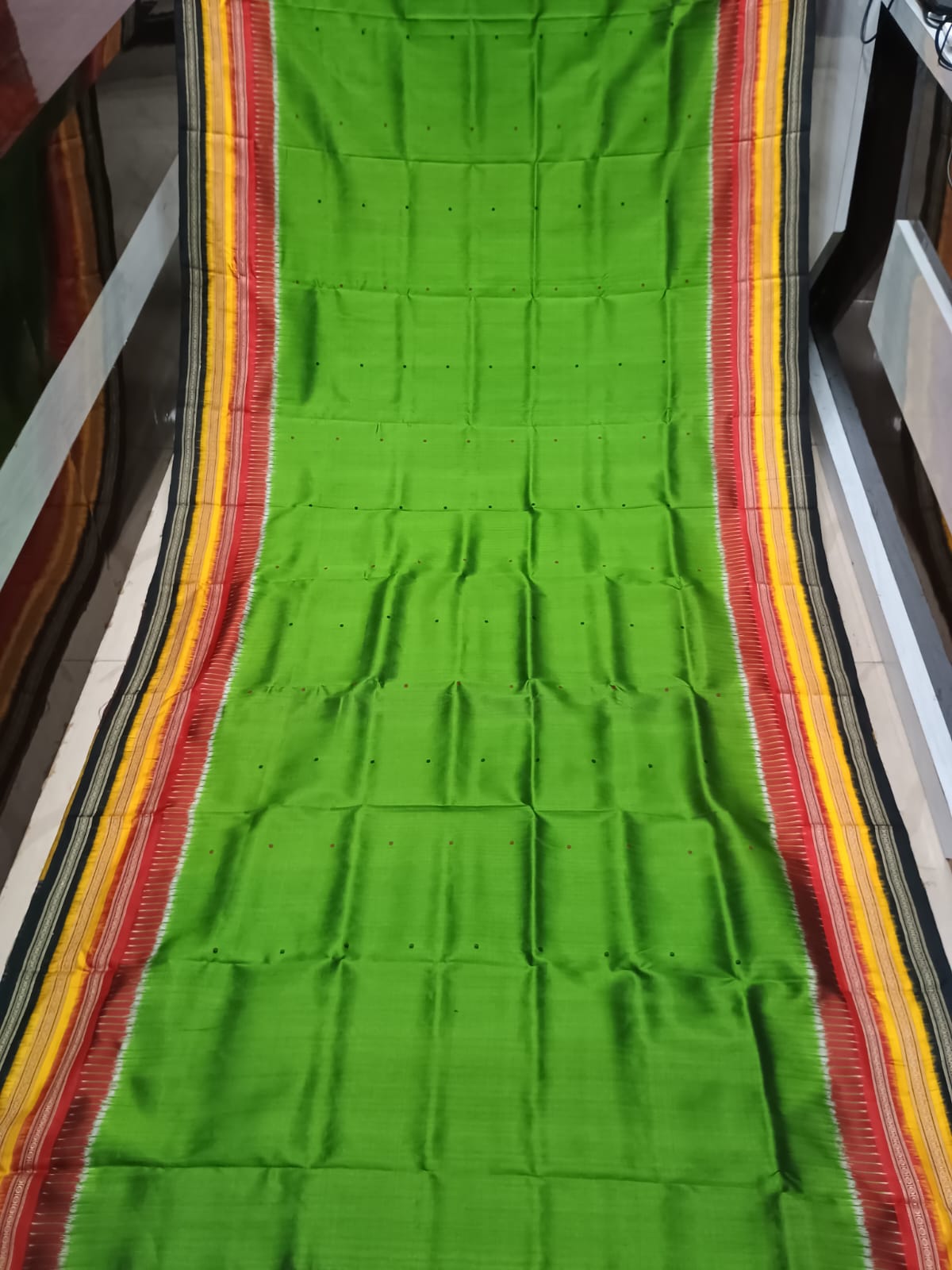Green Multi colour Kathiphera Khandua Silk Saree