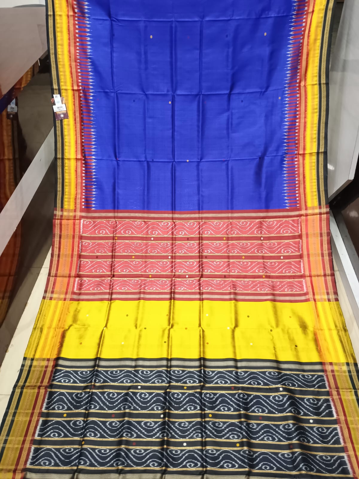 Blue Multi colour Kathiphera Khandua Silk Saree