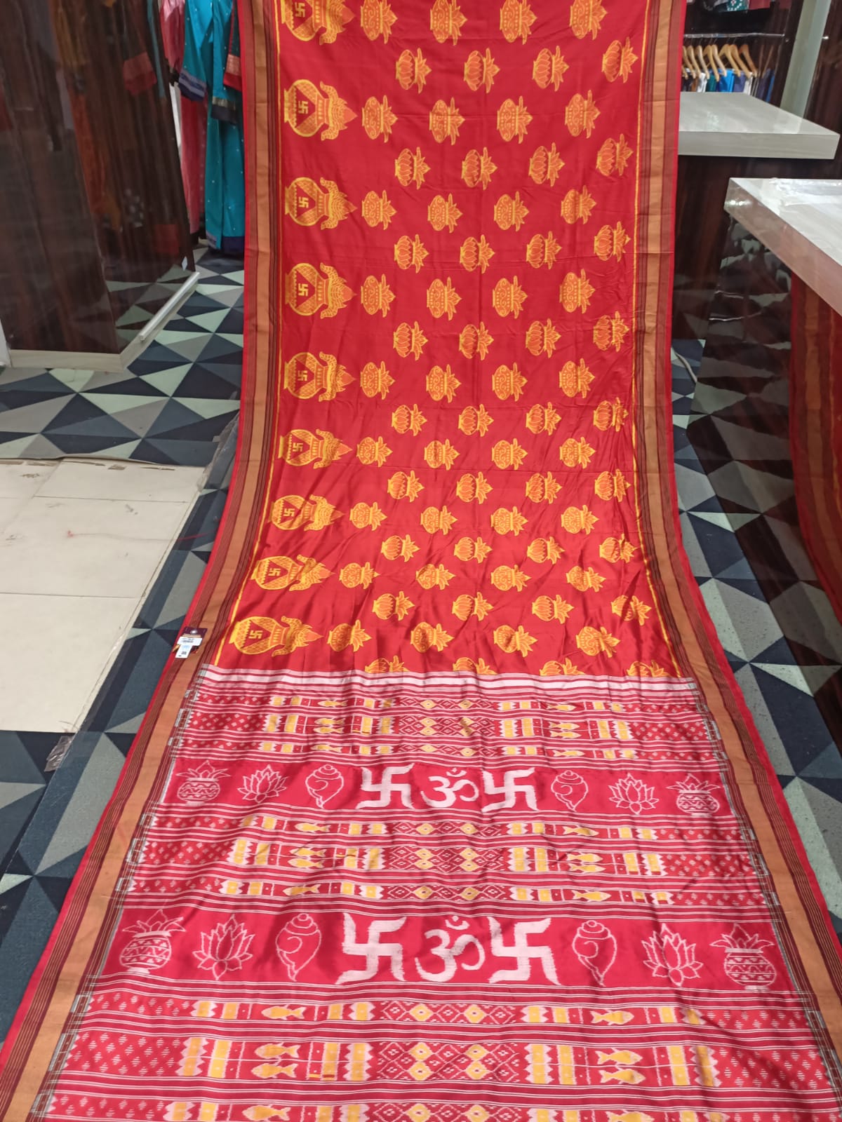Red Kalashi Design Mulberry Silk Saree
