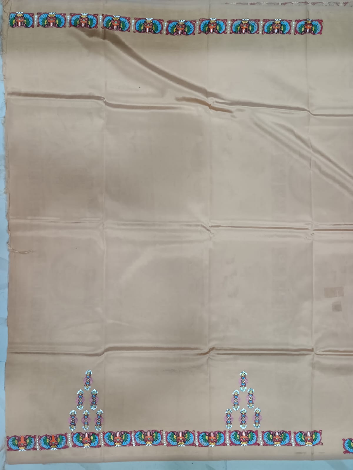 Sandle Sakhi Rasa Theme Pattachitra Khadi Silk Saree