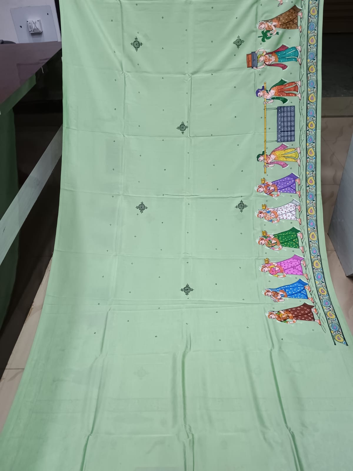 Pista Boita Bandan Theme Pattachitra Khadi Silk Saree