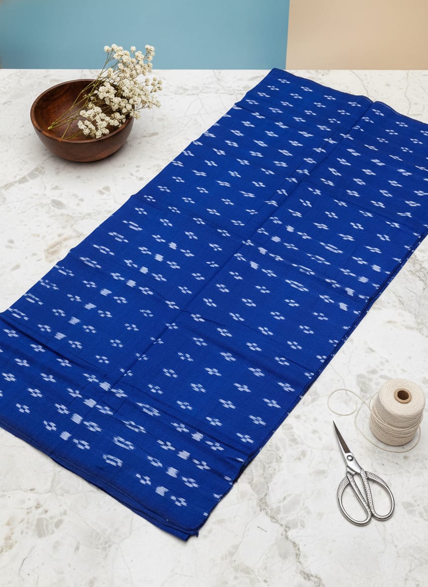 Blue Pasapali Ikat Design Nuapatna Fabrics