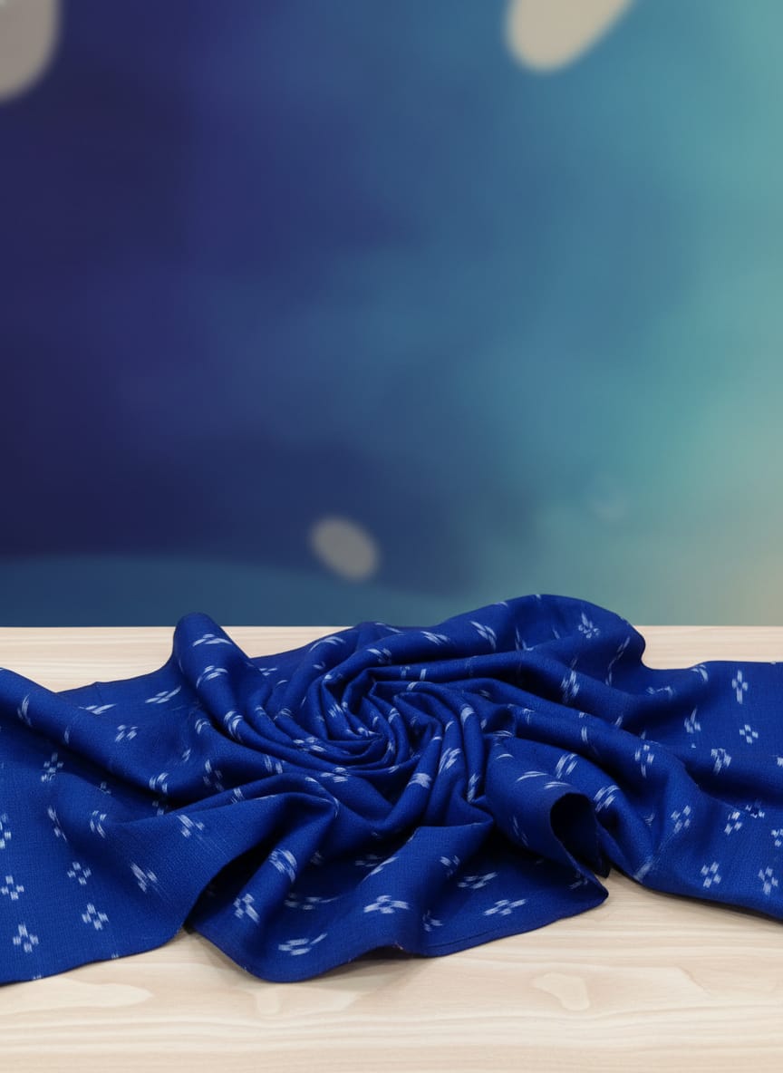Blue Pasapali Ikat Design Nuapatna Fabrics