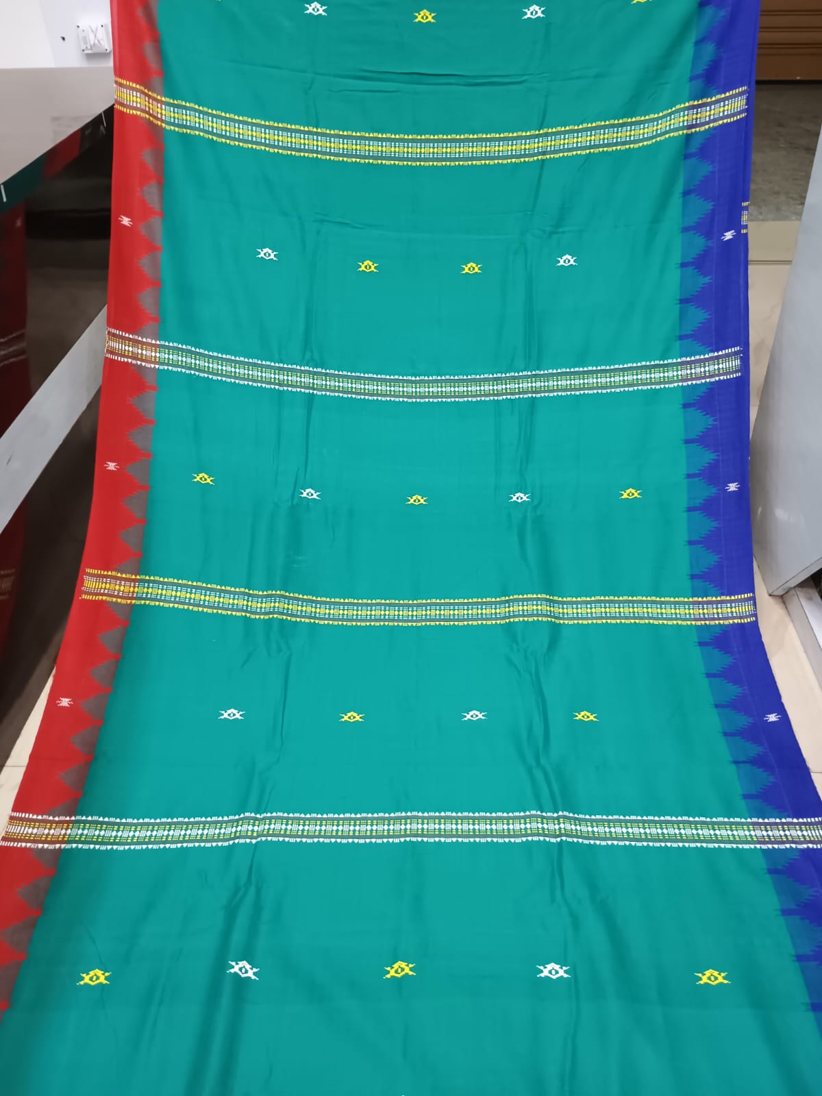 Green Ganga Jamuna Border Odisha Handloom Kotpad Cotton Saree