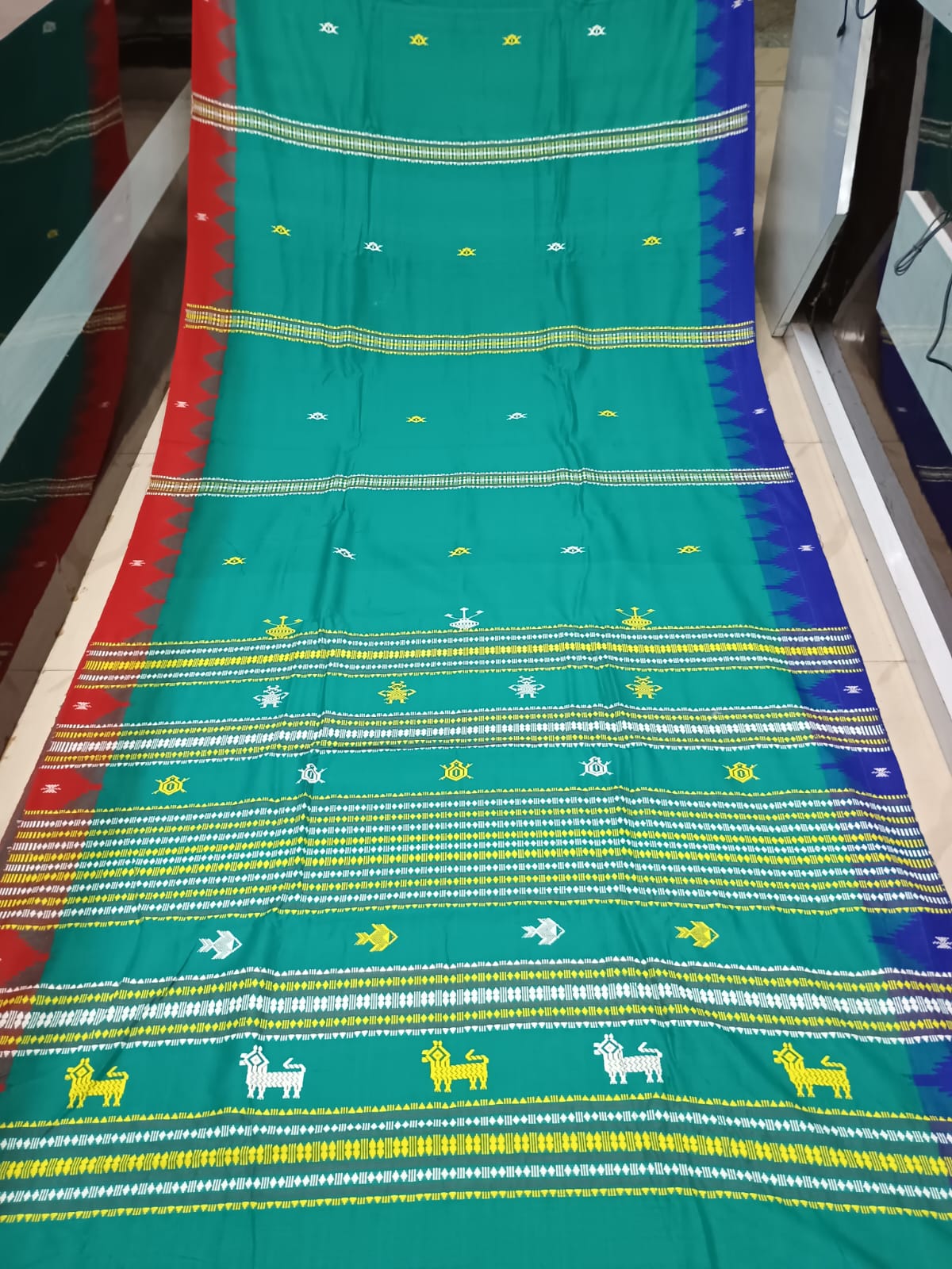 Green Ganga Jamuna Border Odisha Handloom Kotpad Cotton Saree