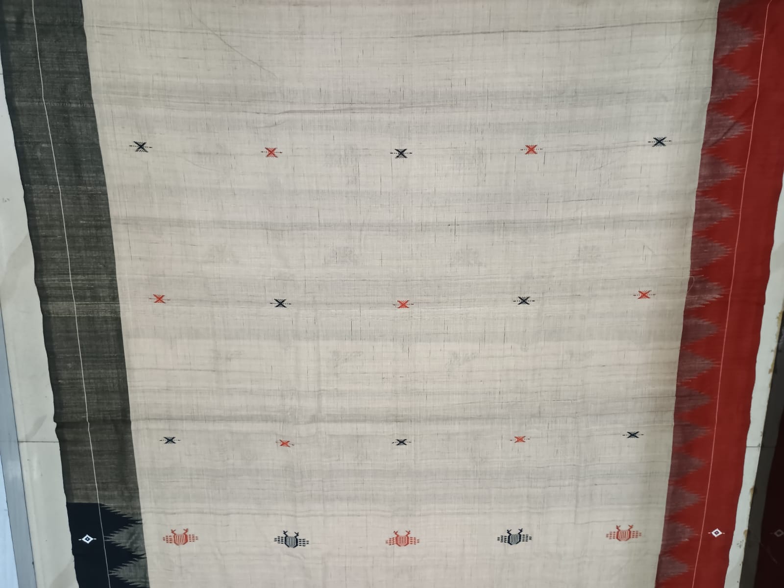 Natural Tussar Ganga Jamuna Plain Border Odisha Handloom Kotpad Tussar Saree