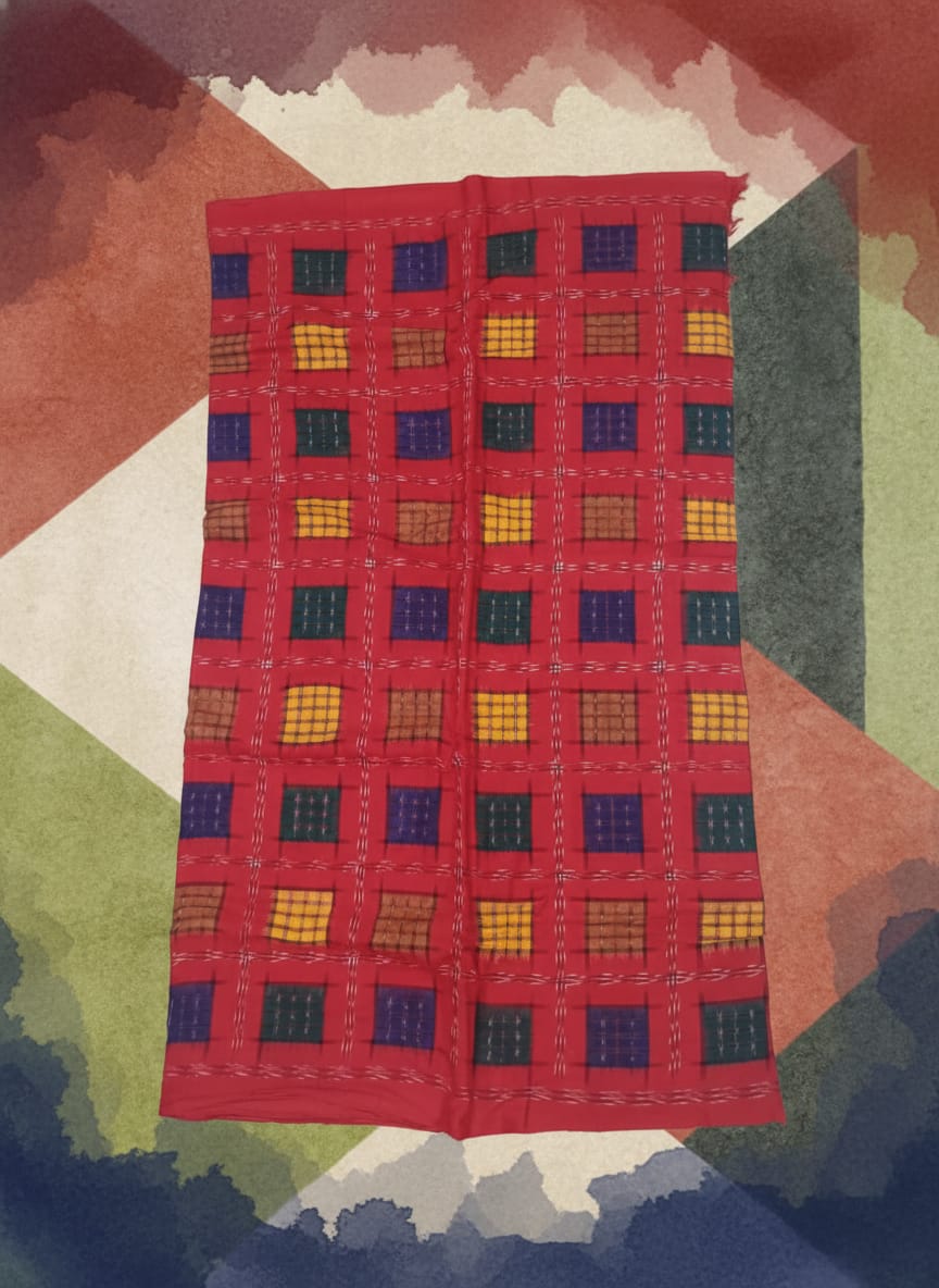 Red Multi Colour Aswini Design Sambalpuri Fabrics