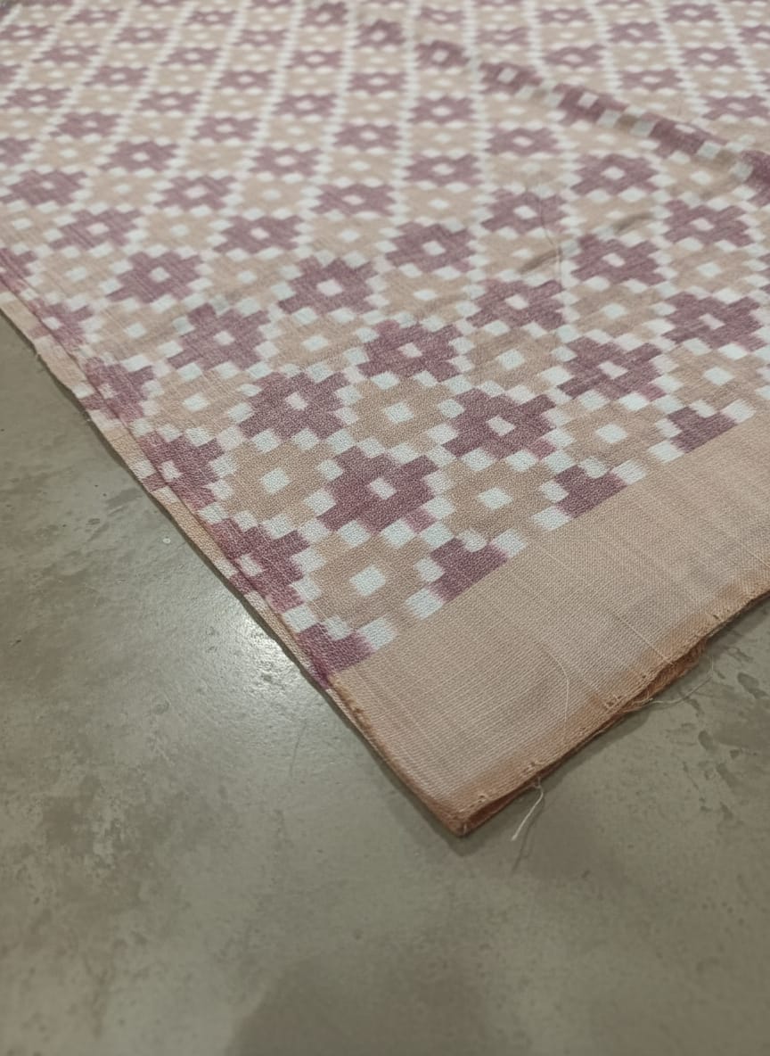 Creame Brown Pasapali Design Sambalpuri Fabrics