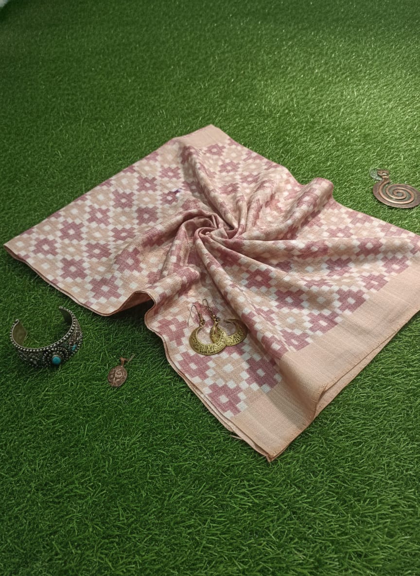 Creame Brown Pasapali Design Sambalpuri Fabrics