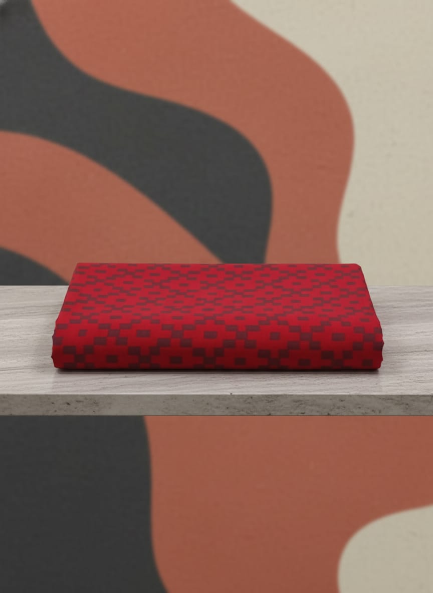 Red Pasapali Design Sambalpuri Fabrics