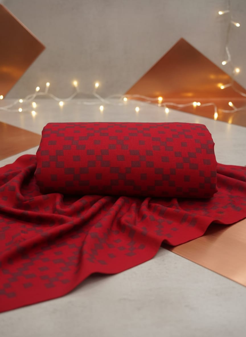 Red Pasapali Design Sambalpuri Fabrics