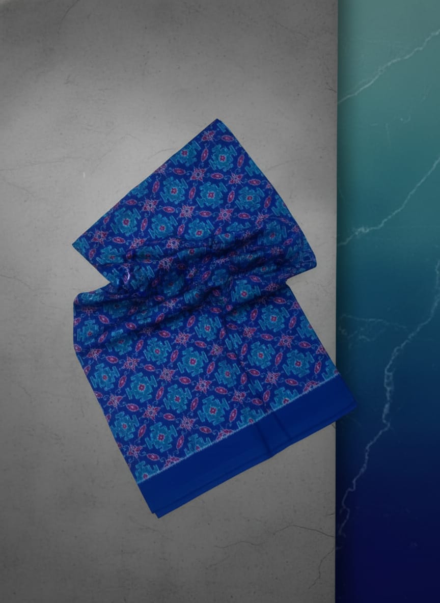Blue Patola Ikat Design Sambalpuri Fabrics