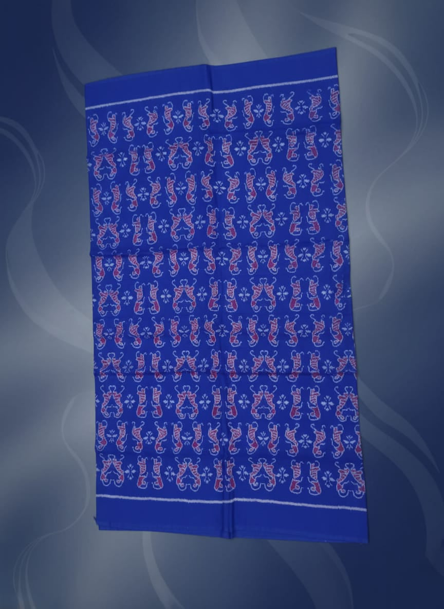 Blue Tribal Dance Ikat Design Sambalpuri Fabrics