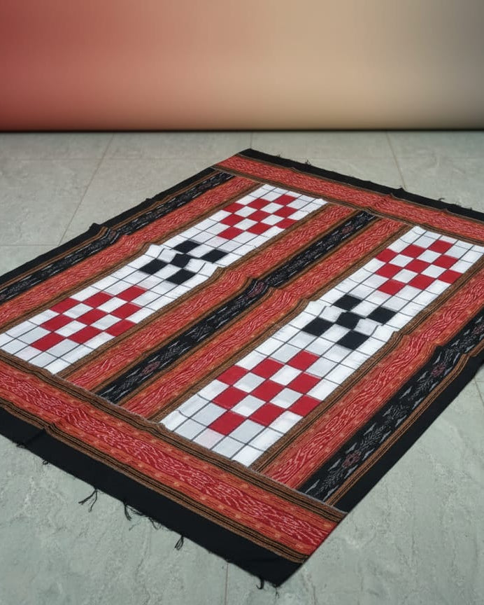 White Black Red Bichitrapuri Design Sambalpuri Fabrics