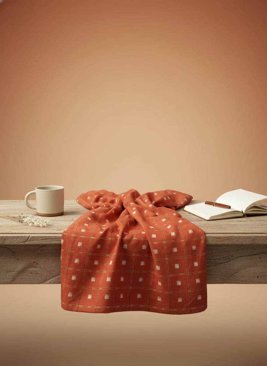 Rust Tipa Pasapali Design Sambalpuri Fabrics