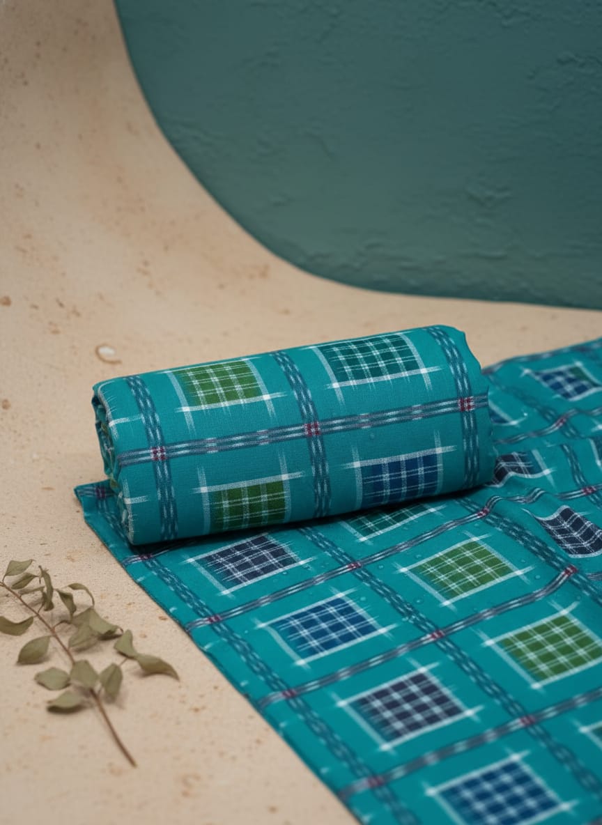 Rama Green Multi Colour Aswini Design Sambalpuri Fabrics