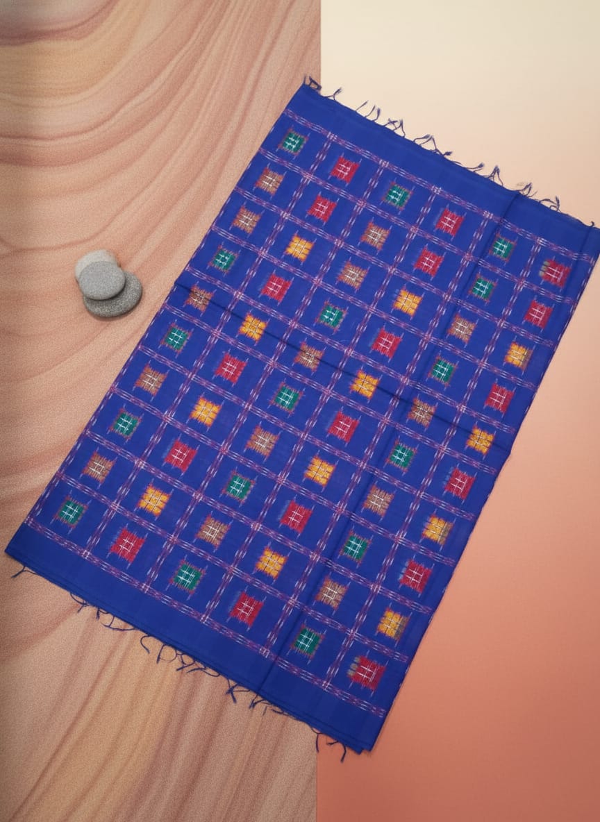 Blue Multi colour Aswini Pasapali Design Sambalpuri Fabrics