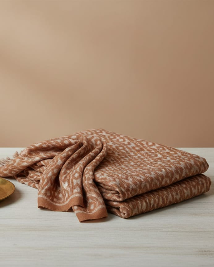 Brown Flower Ikat Design Sambalpuri Fabrics