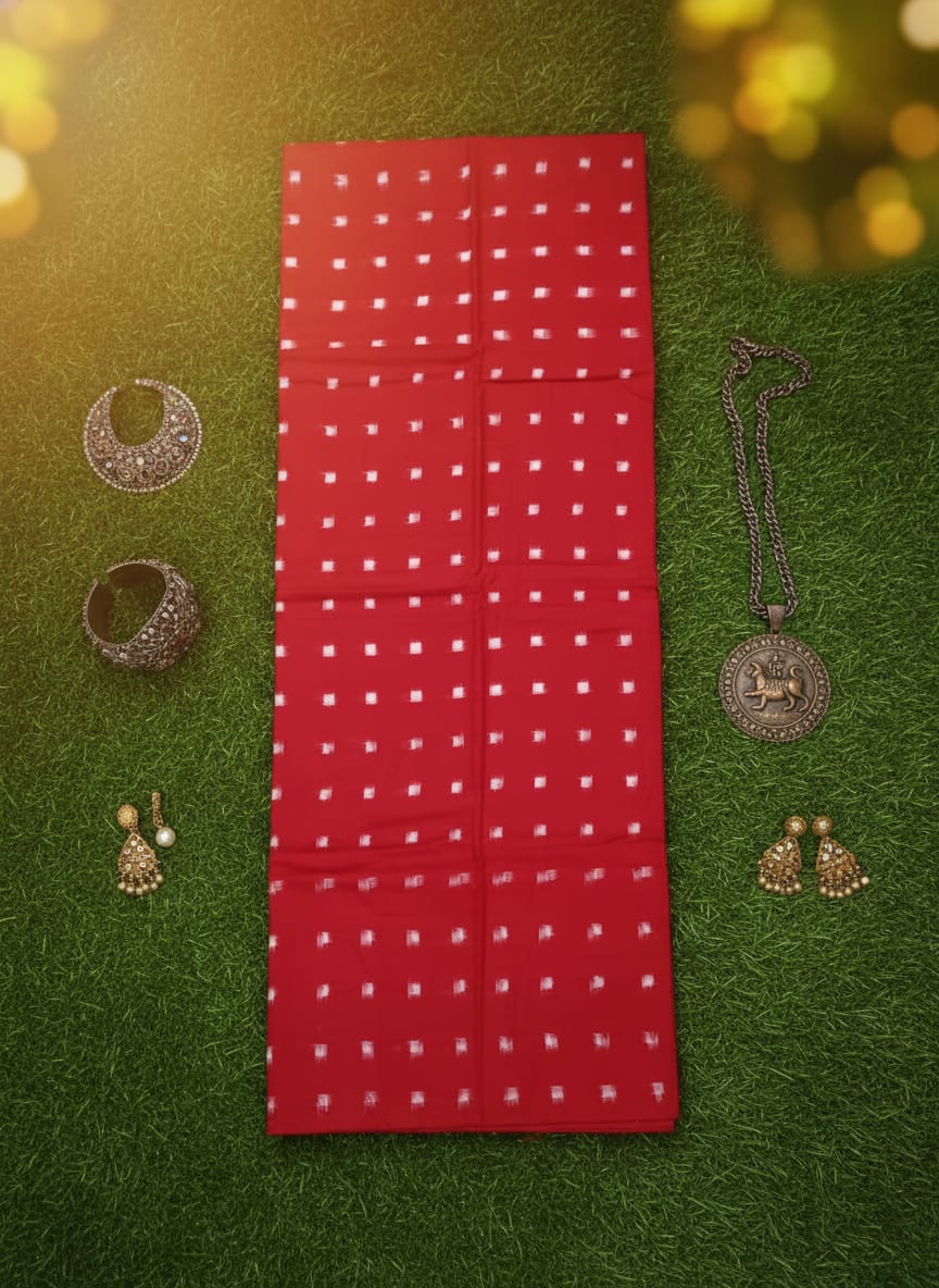 Red Tipa Pasapali Design Sambalpuri Fabrics