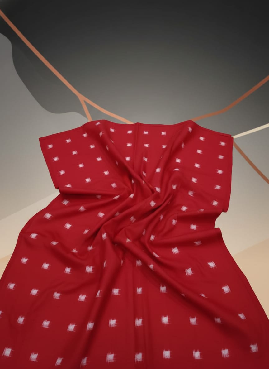 Red Tipa Pasapali Design Sambalpuri Fabrics