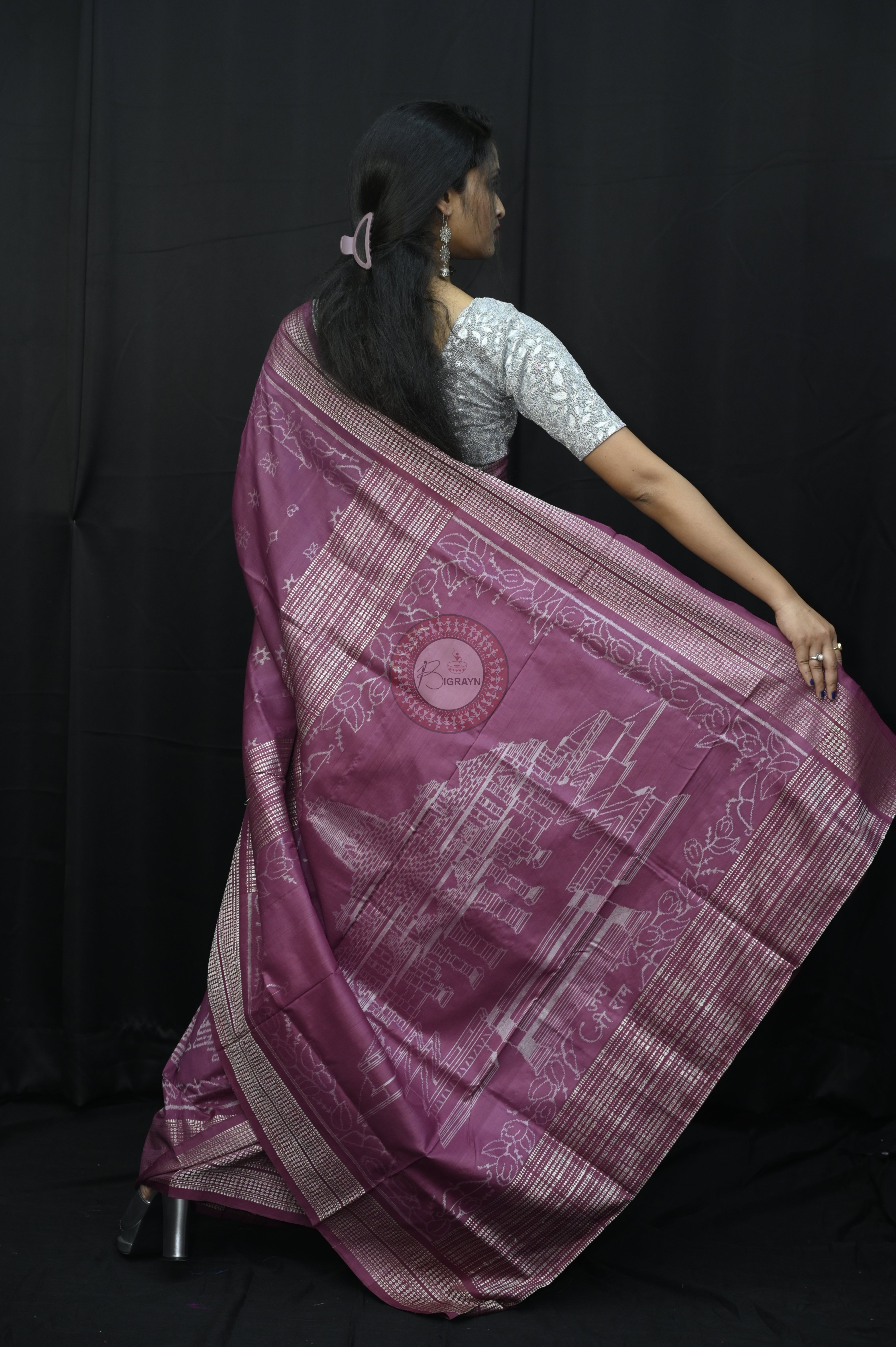 Exclusive Sri Ram Temple Natural Dye Silk Saree