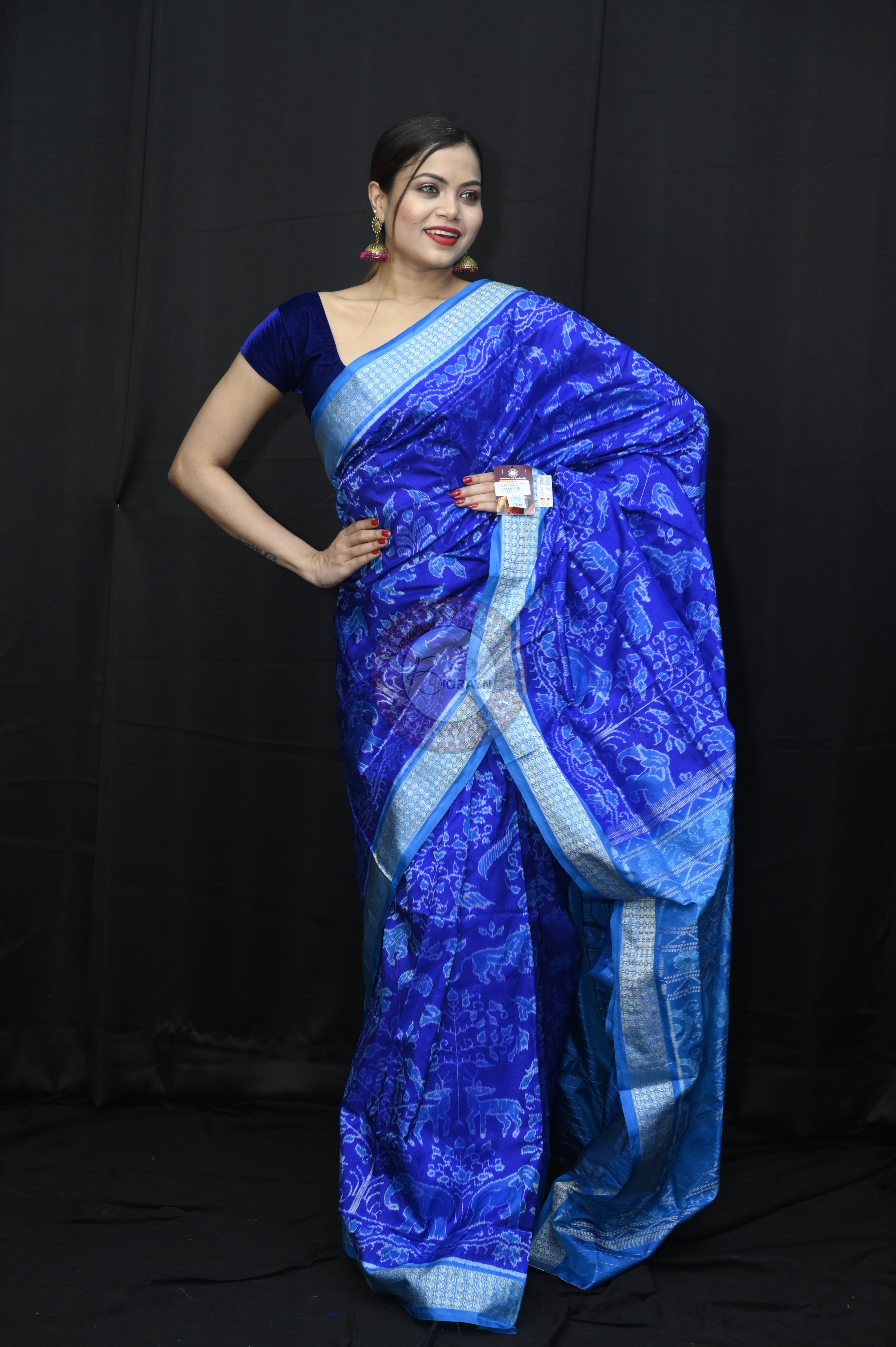 Blue Sambalpuri Bandha Silk Saree