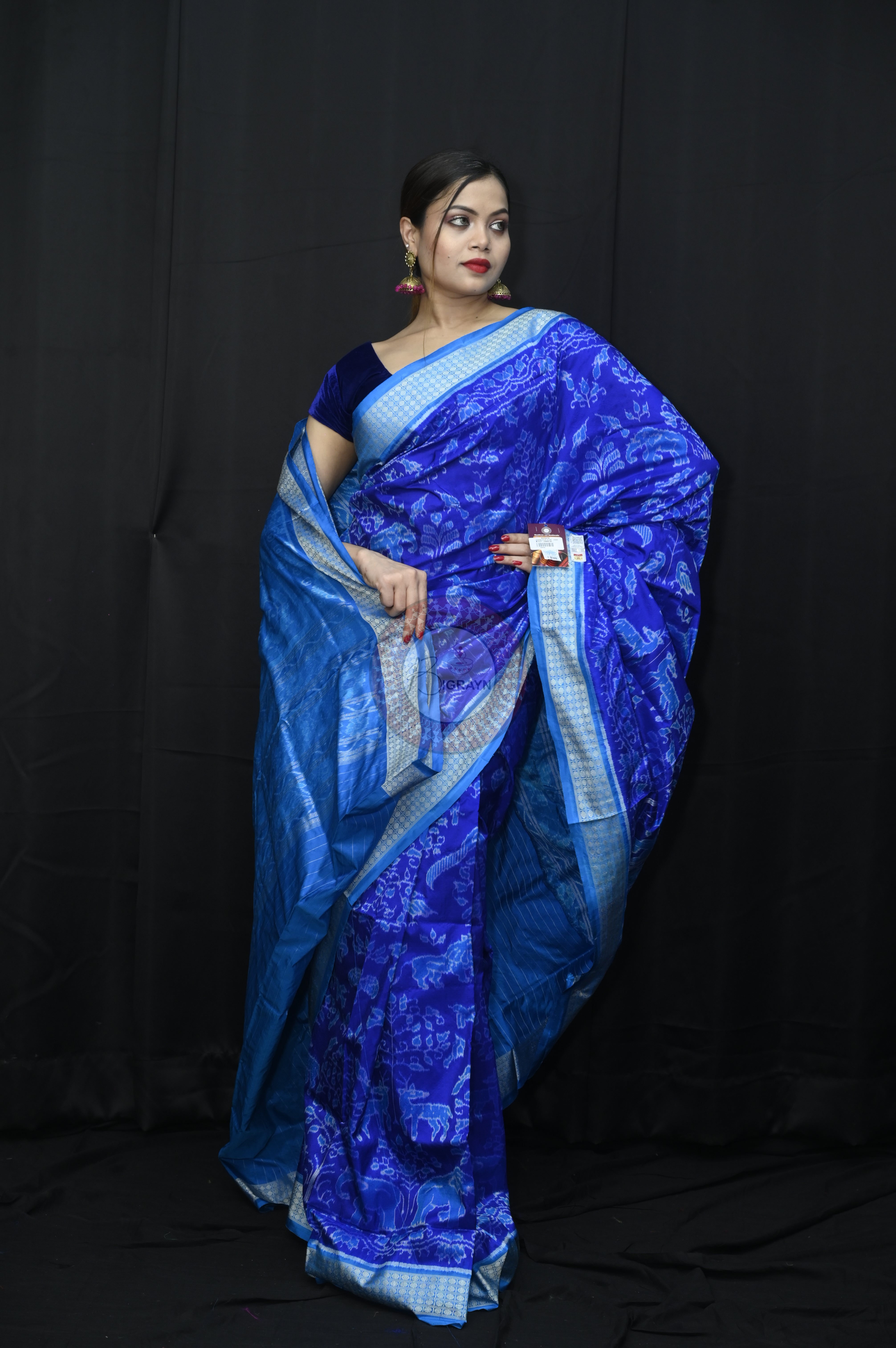 Blue Sambalpuri Bandha Silk Saree
