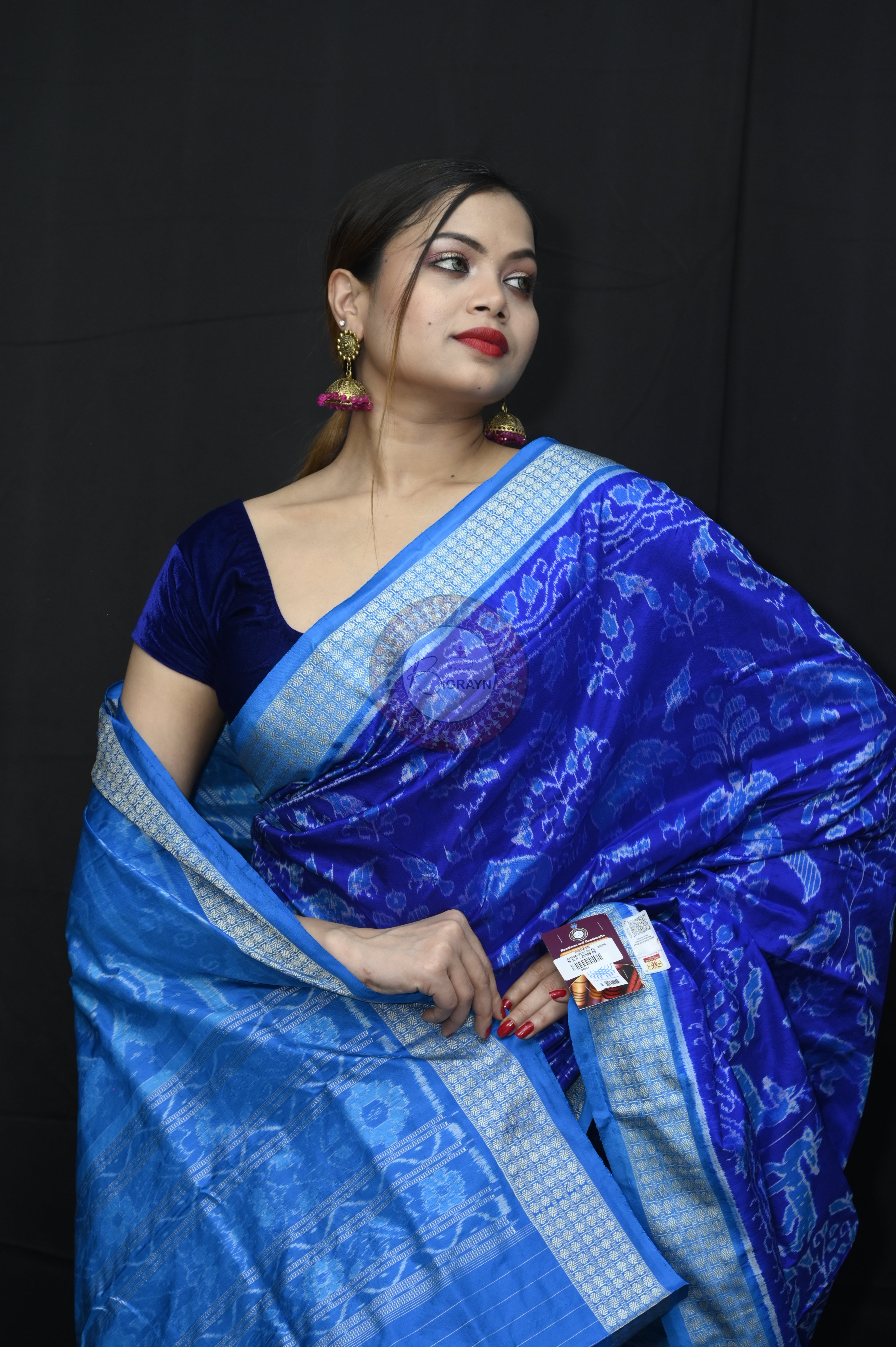 Blue Sambalpuri Bandha Silk Saree