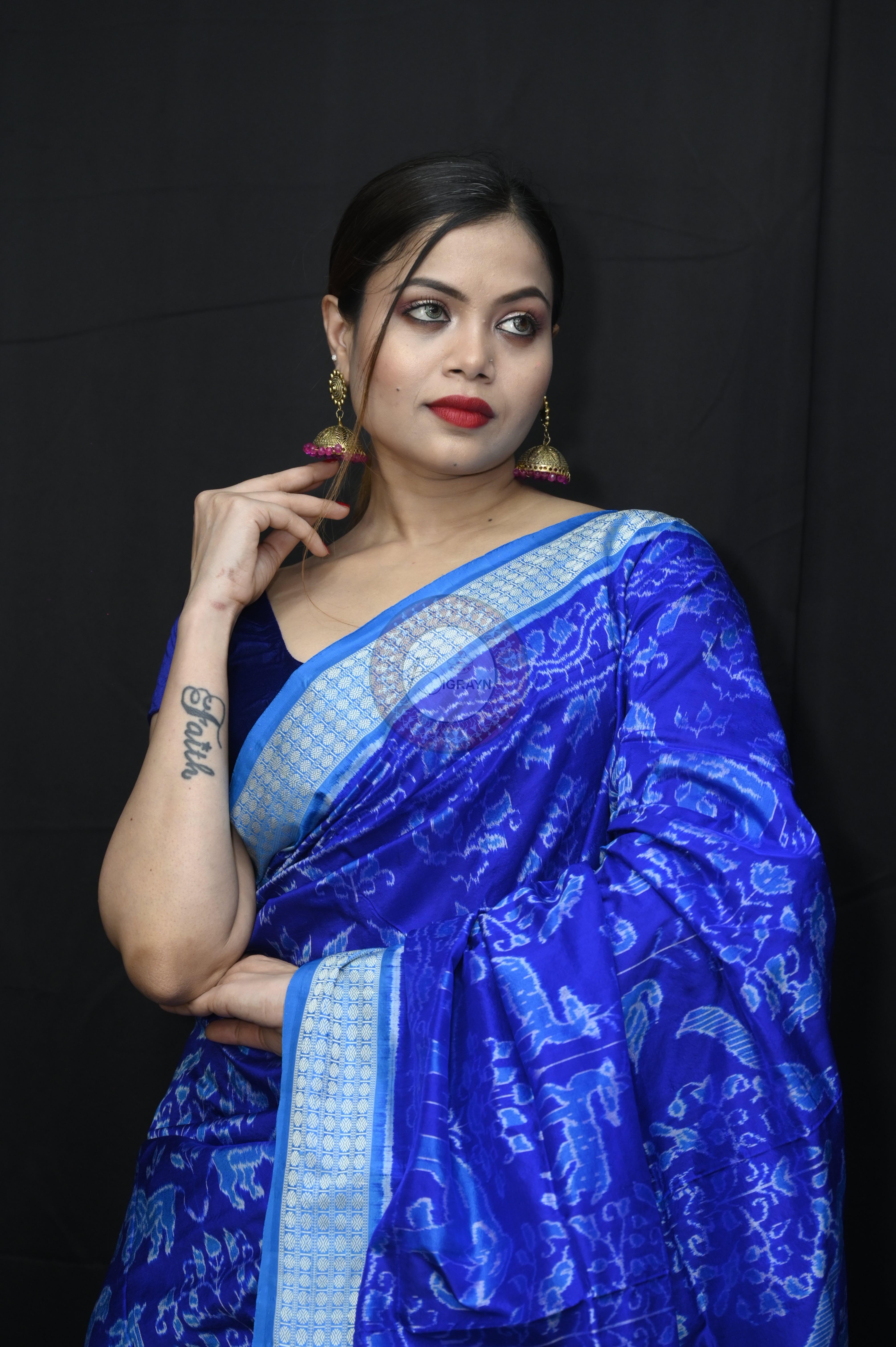 Blue Sambalpuri Bandha Silk Saree