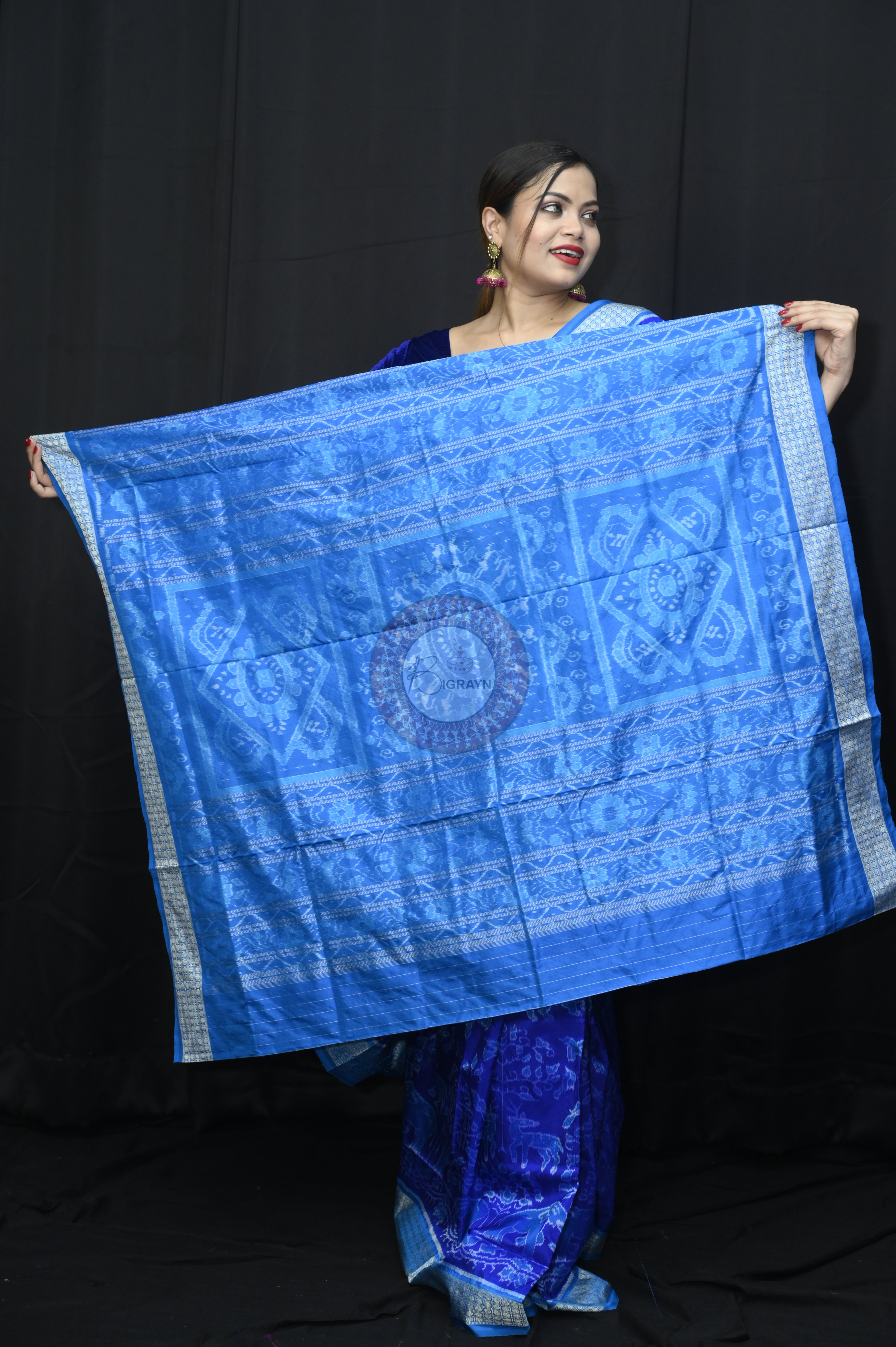 Blue Sambalpuri Bandha Silk Saree