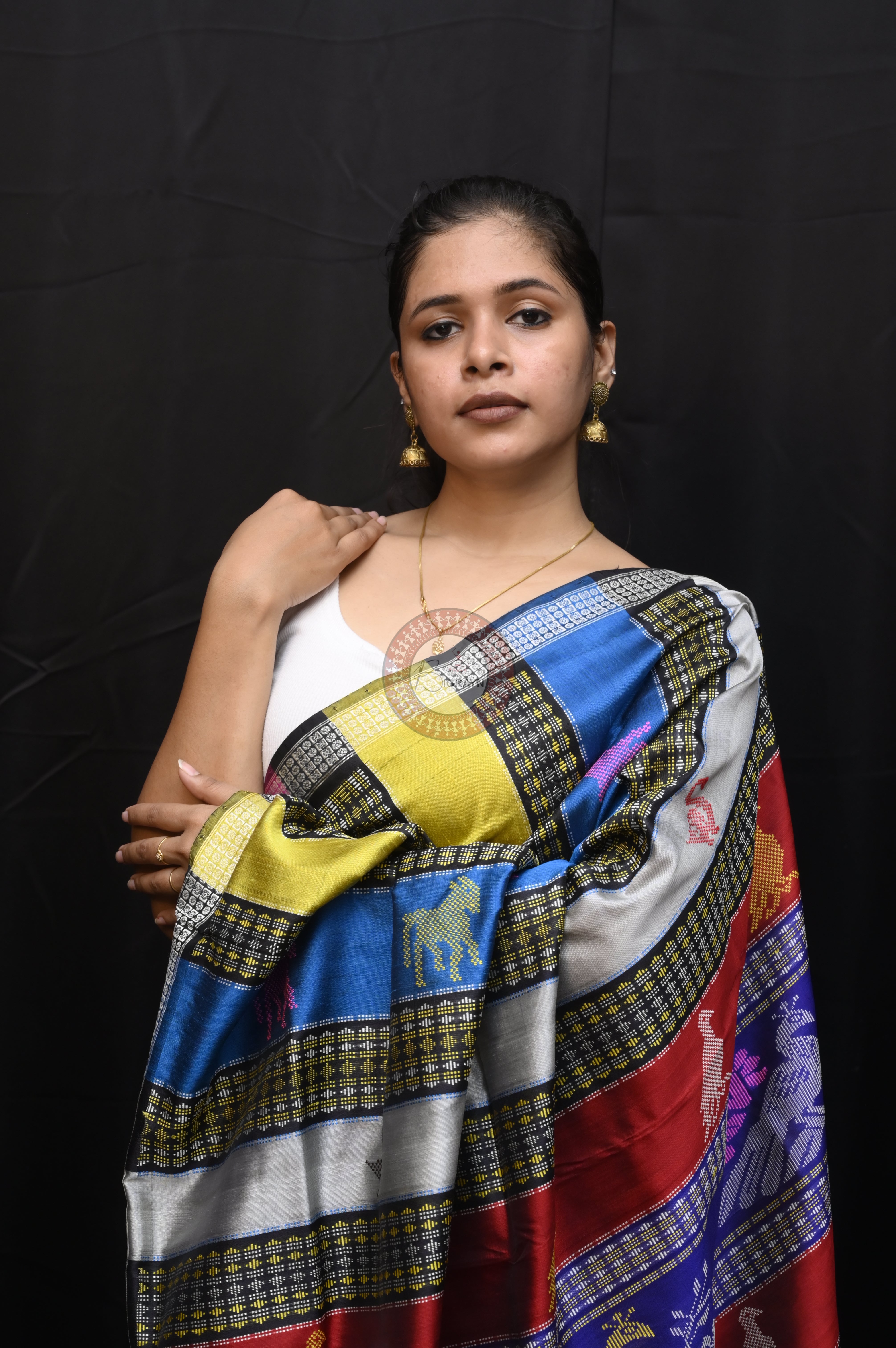 Violet Ganga Jamuna Border Double Anchal Berhampuri Silk Saree
