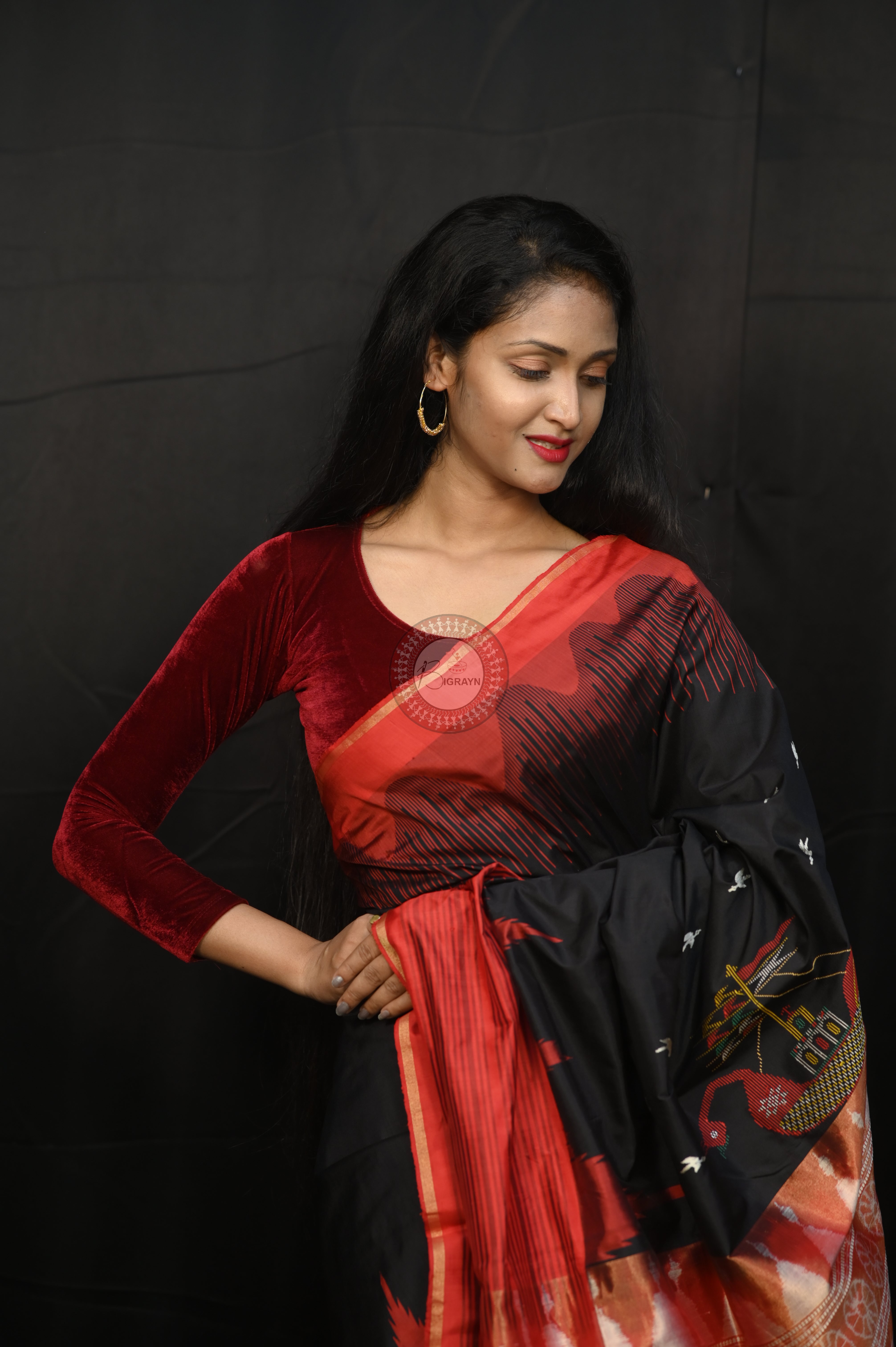 "Odisha Handloom Tissue Silk Saree with shimmering texture, elegant zari border, and lightweight drape, handcrafted by artisans"