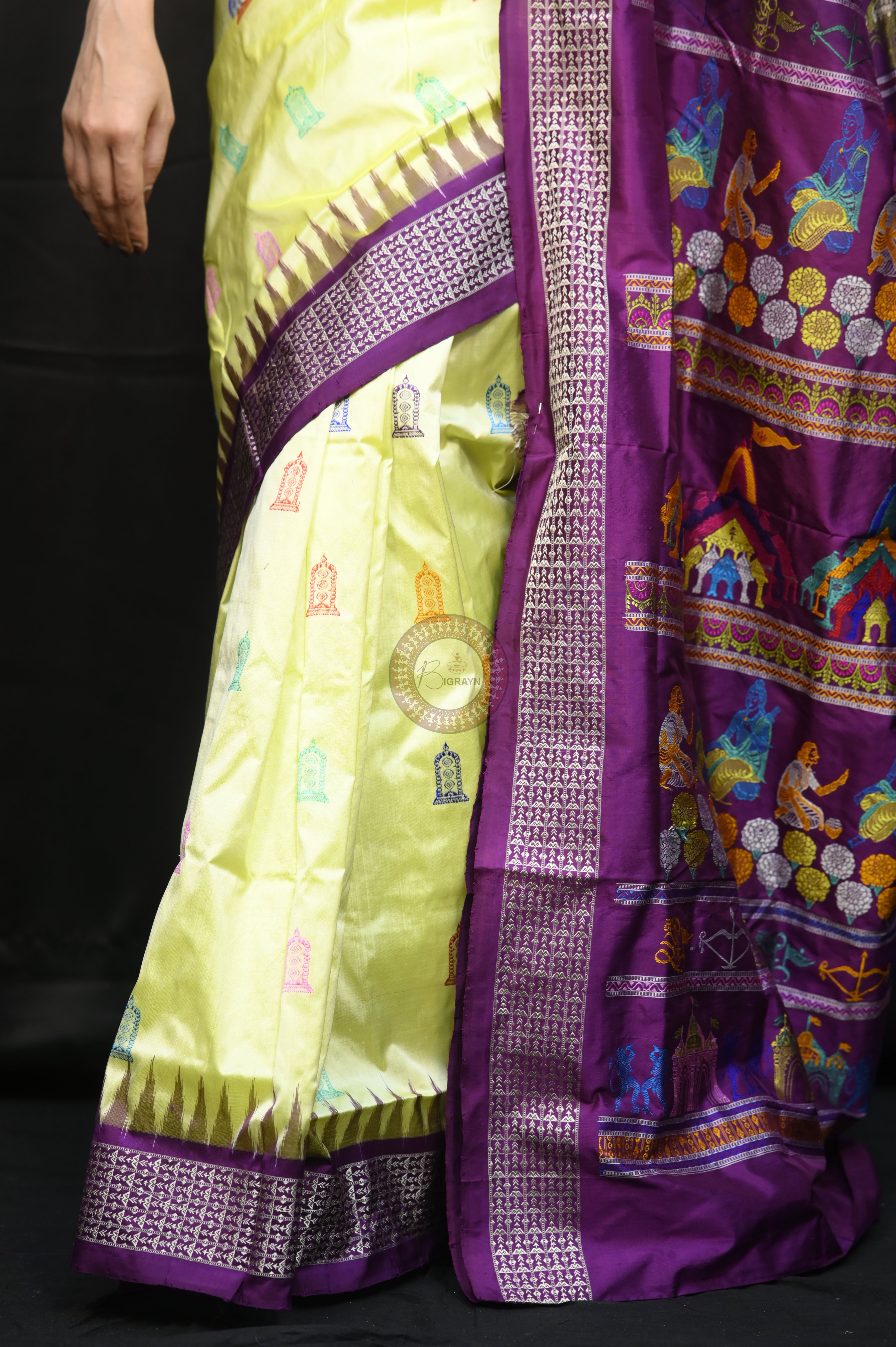 Pista Purple Sri Ram Exclusive Sambalpuri Silk Saree
