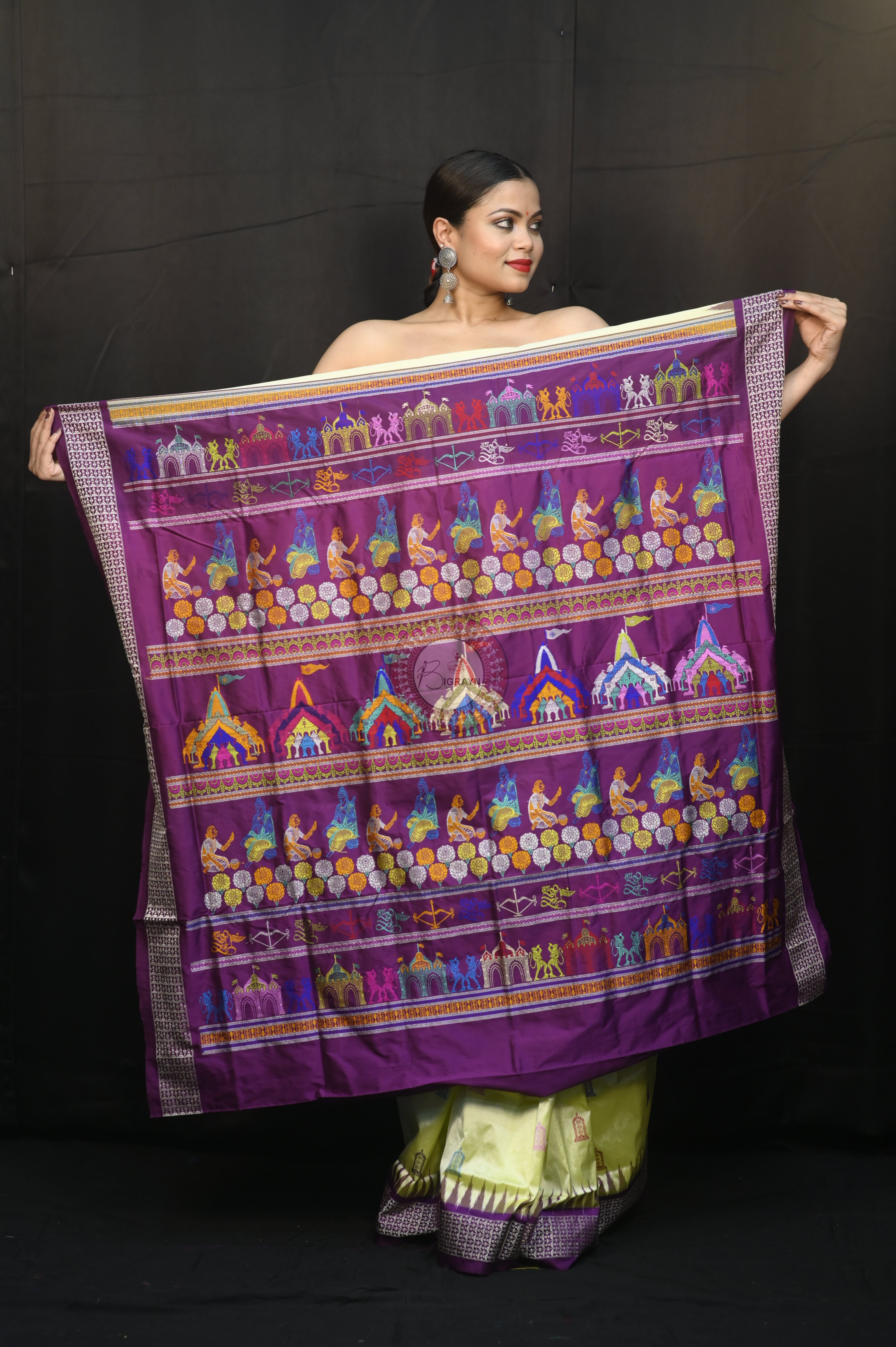 Pista Purple Sri Ram Exclusive Sambalpuri Silk Saree