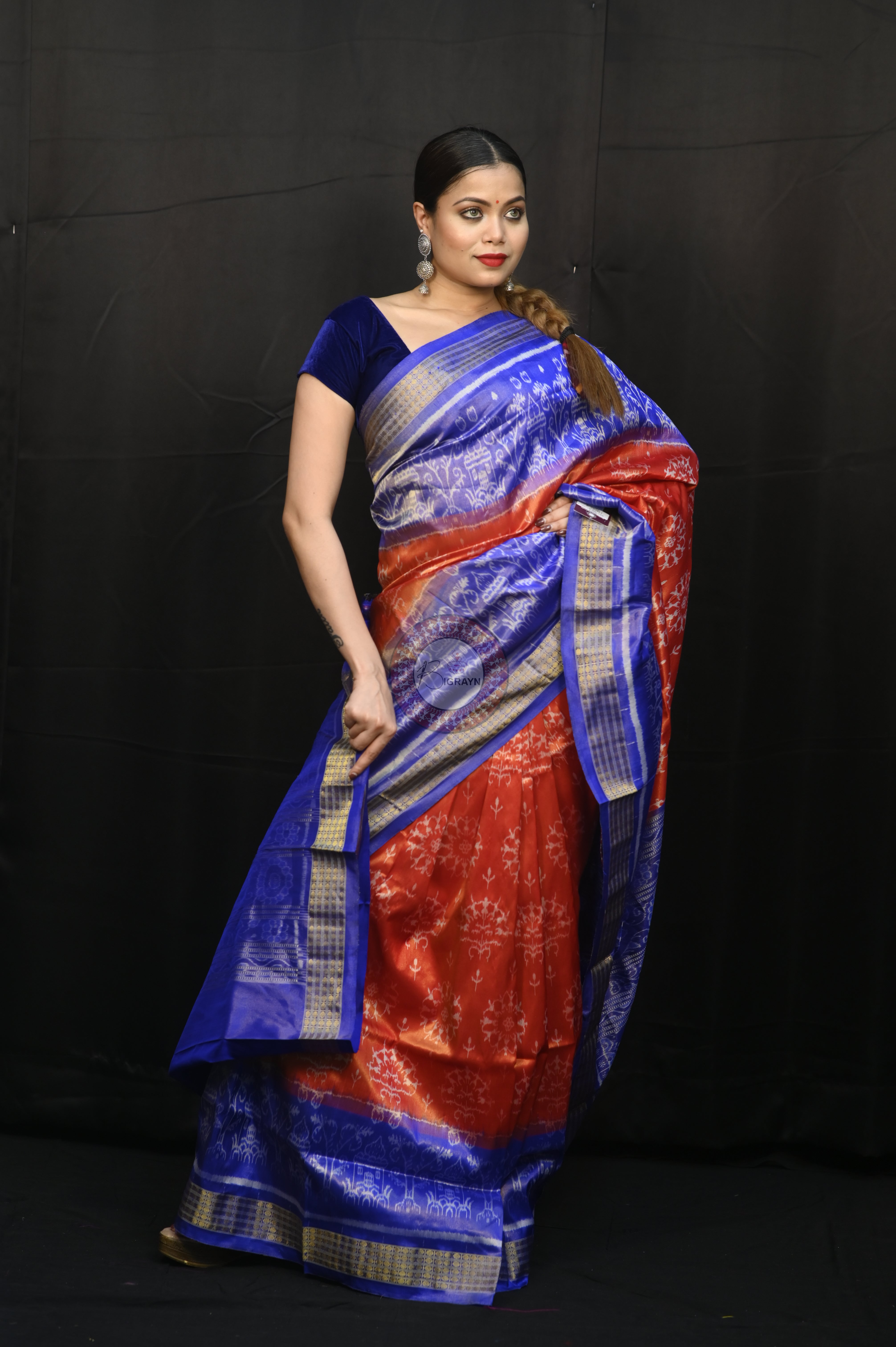 "Odisha Handloom Tissue Silk Saree with shimmering texture, elegant zari border, and lightweight drape, handcrafted by artisans"