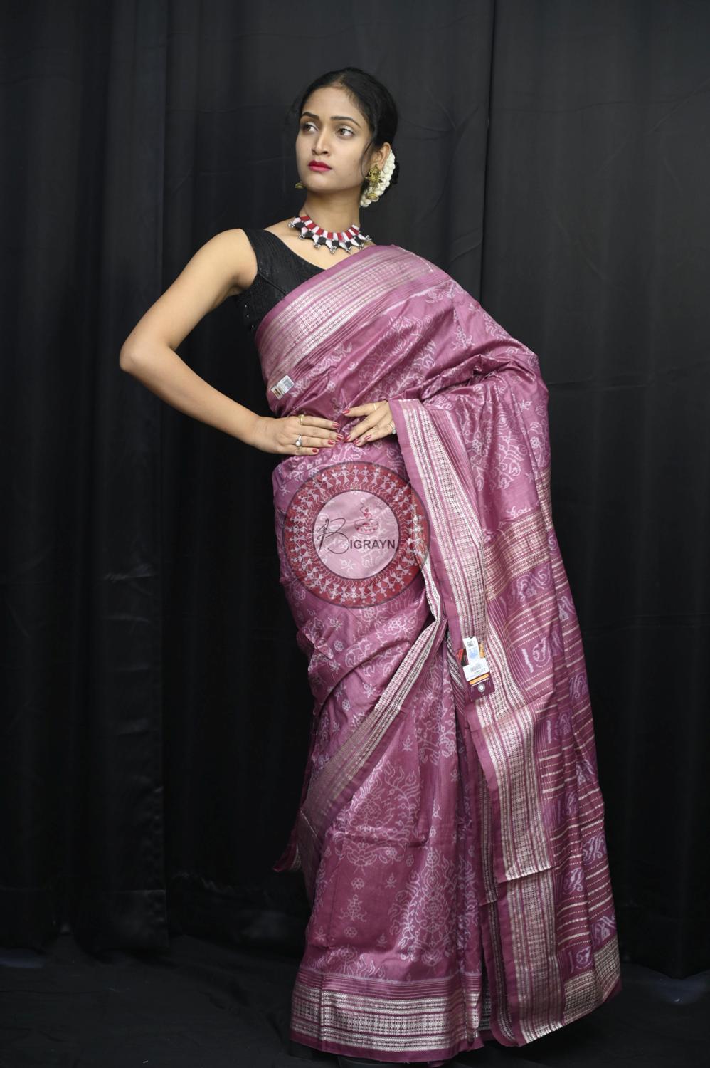 Manjista Padmaja Natural Dye Sambalpuri Silk Saree