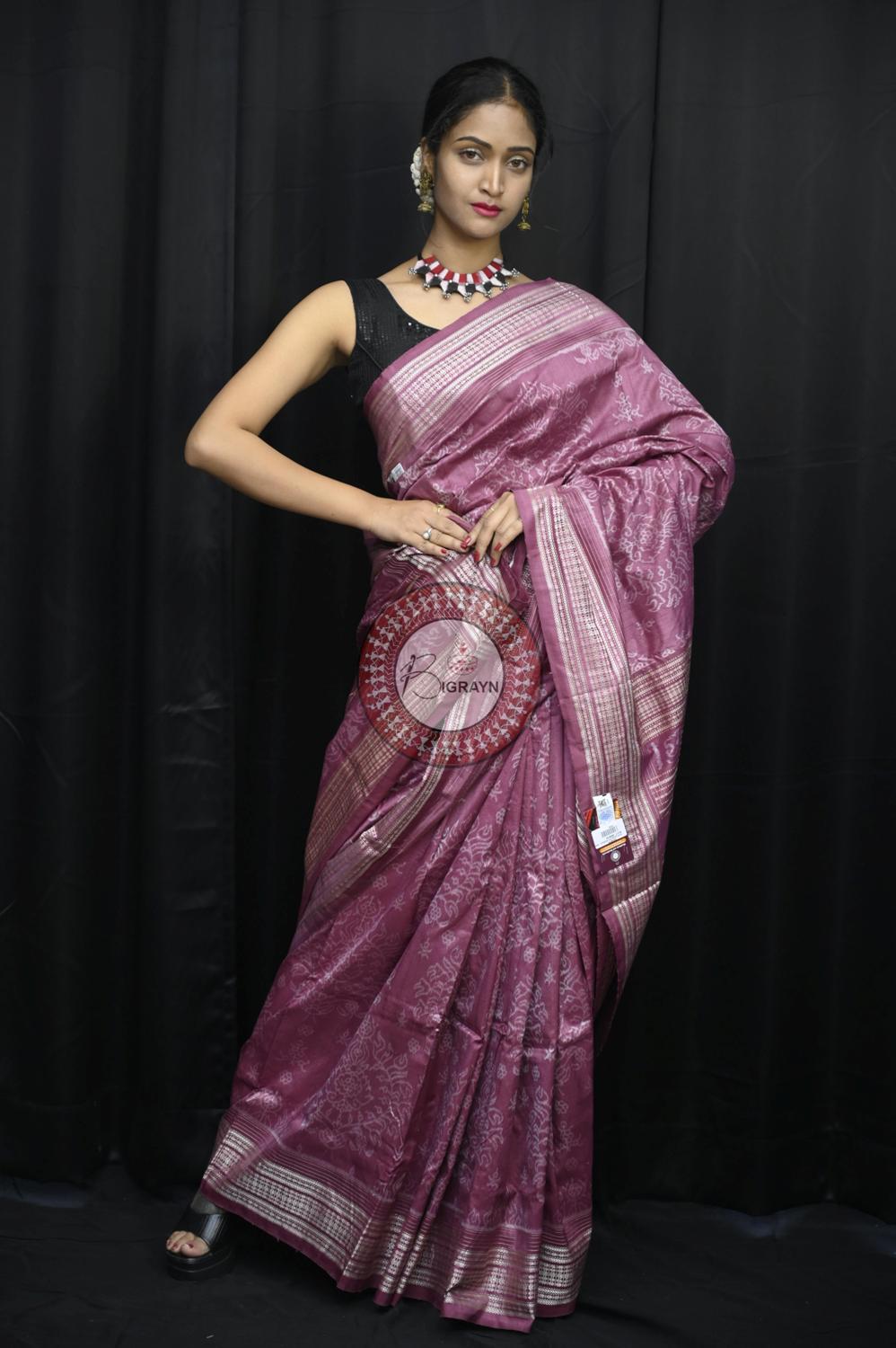 Manjista Padmaja Natural Dye Sambalpuri Silk Saree