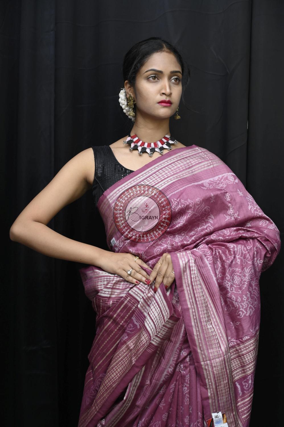 Manjista Padmaja Natural Dye Sambalpuri Silk Saree