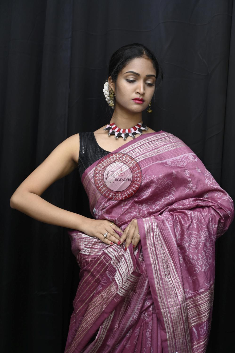 Manjista Padmaja Natural Dye Sambalpuri Silk Saree