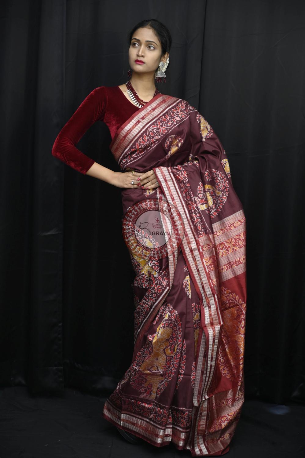 Exclusive Nartaki Ambua Sambalpuri Silk Saree