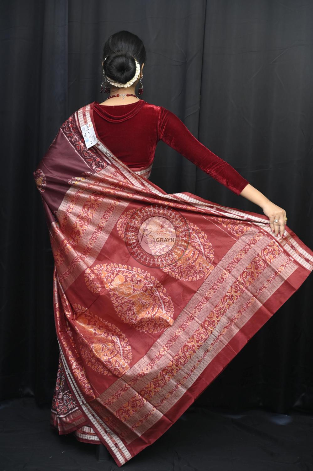 Exclusive Nartaki Ambua Sambalpuri Silk Saree